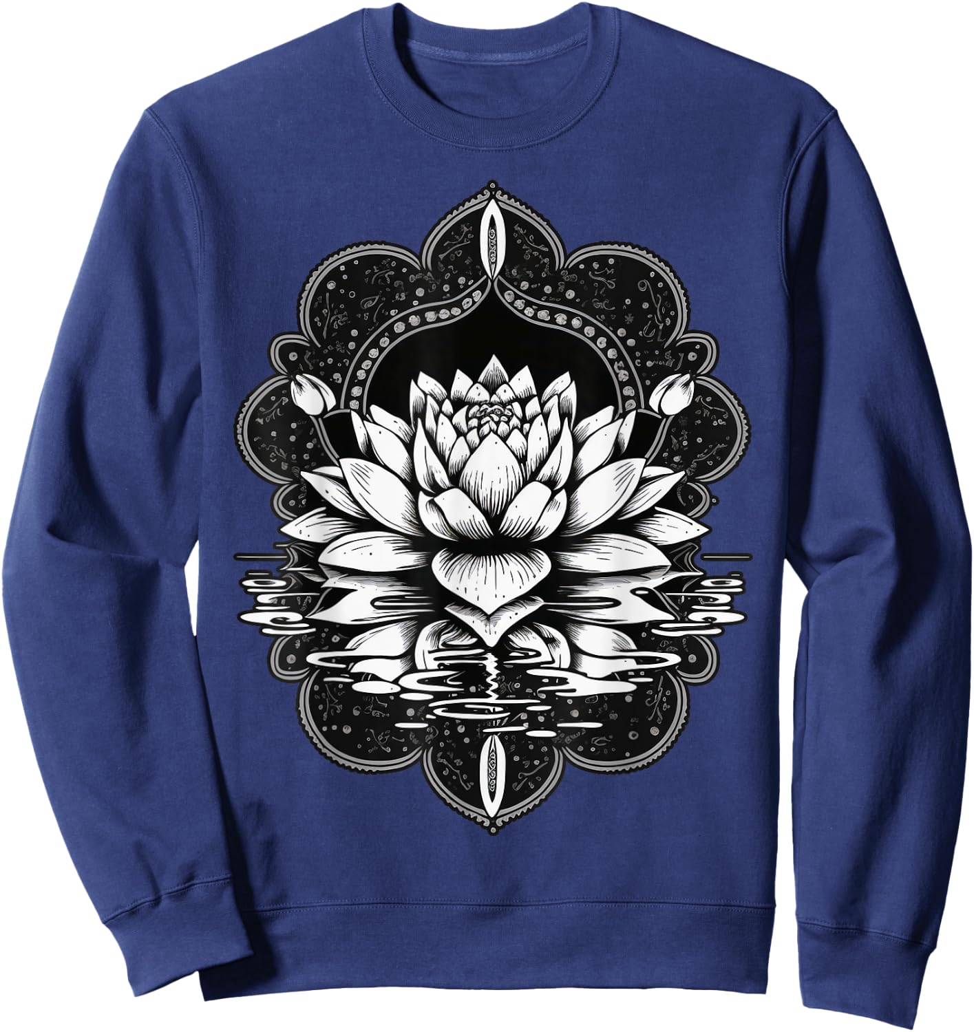 Floating Lotus Flower on water Lotus Flower Sweatshirt - Sweatshirt | Navy