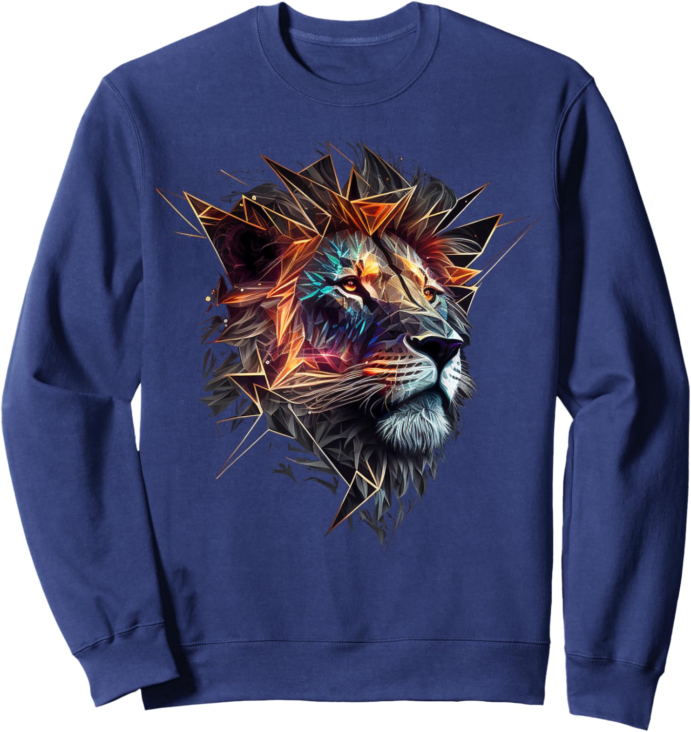 Lion Animal Lover Motif Animal Zoo Print Lion Sweatshirt - Sweatshirt | Navy