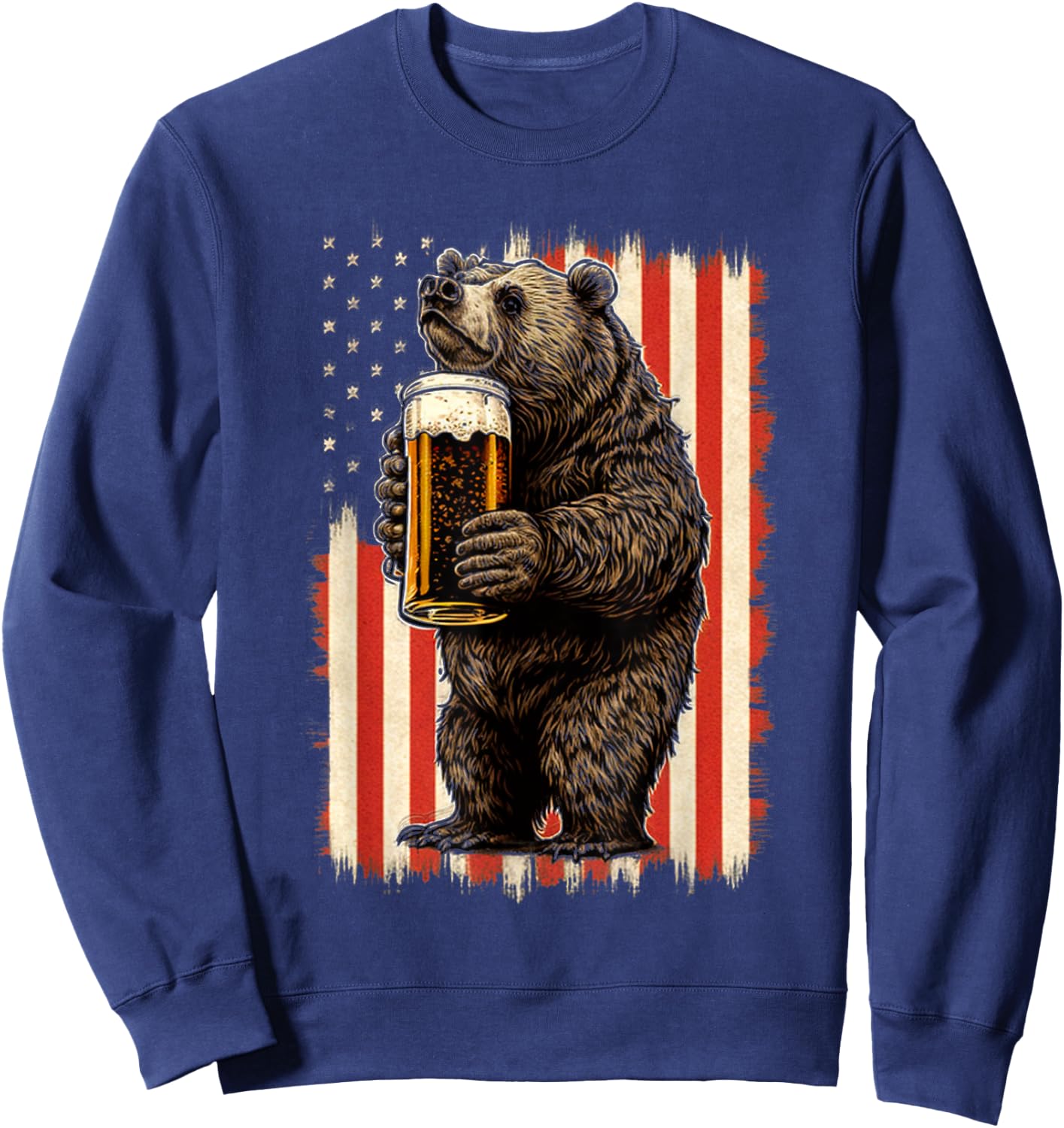 Bear Drinking Beer Sweatshirt - Sweatshirt | Navy