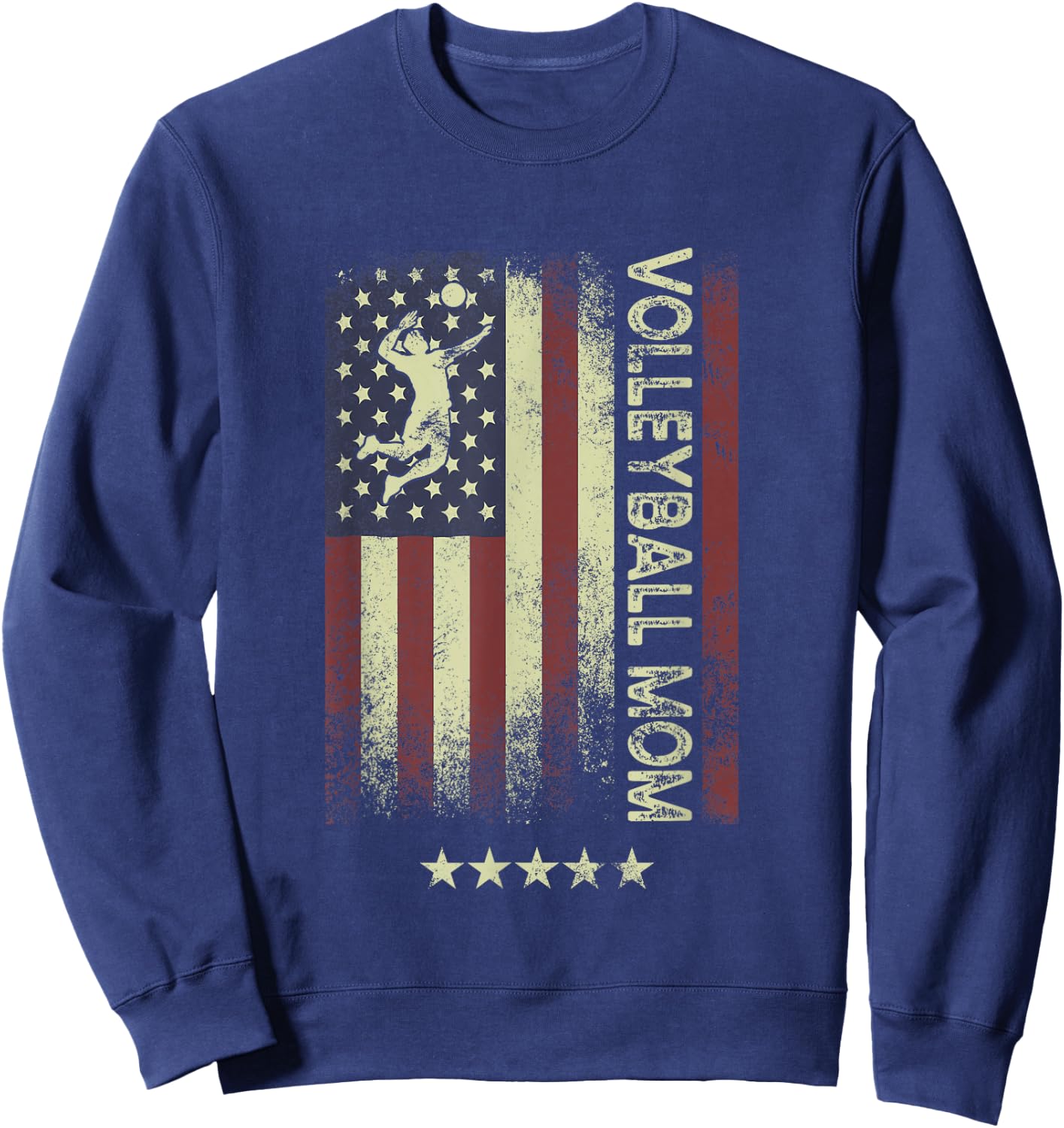USA American Flag - Volleyball Mom Men Sweatshirt - Sweatshirt | Navy