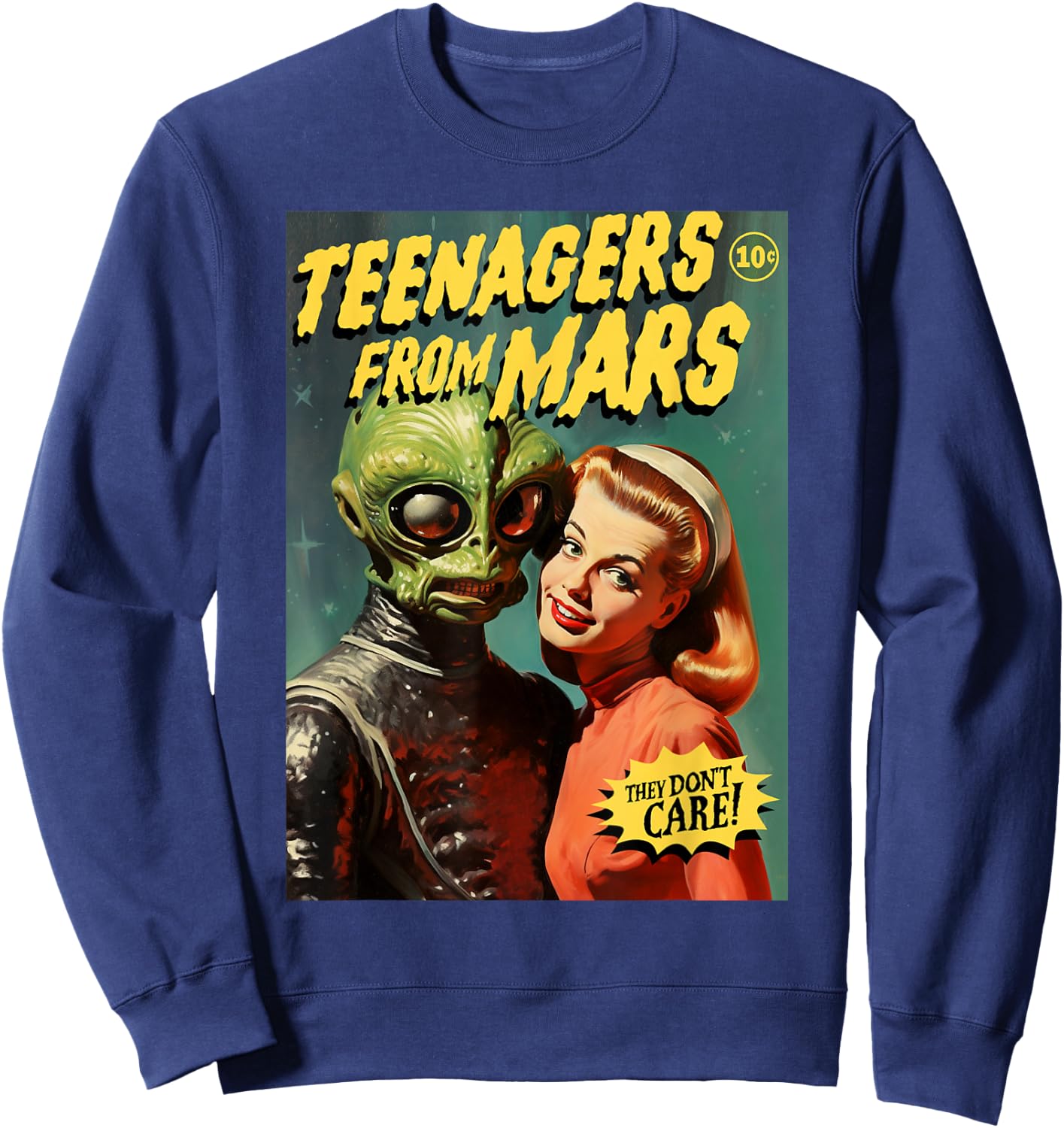 Teenagers From Mars 1950s Horror Comic Cover Sweatshirt - Sweatshirt | Navy