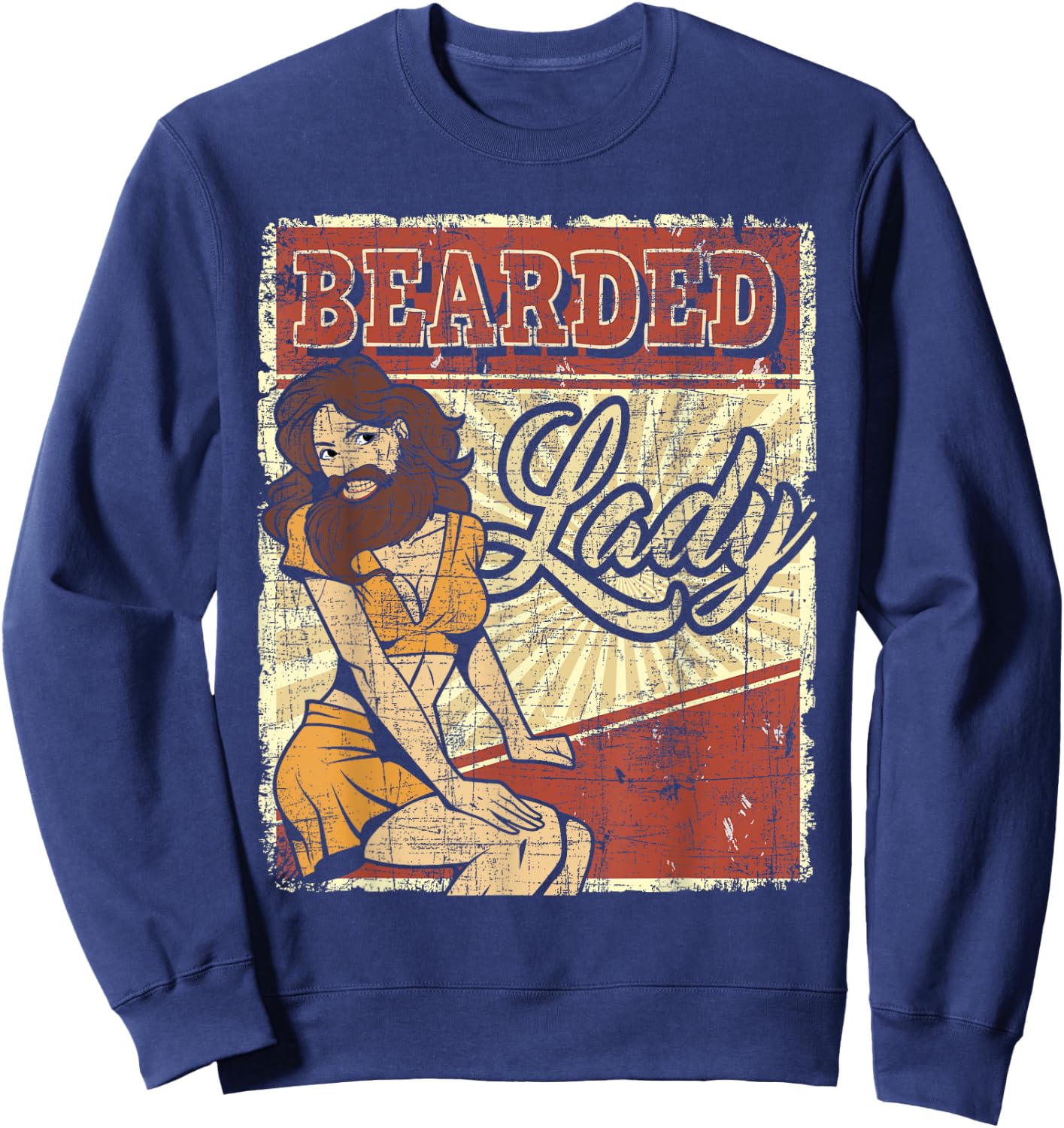 Bearded Lady - Circus Birthday Party Circus Costume Sweatshirt - Sweatshirt | Navy