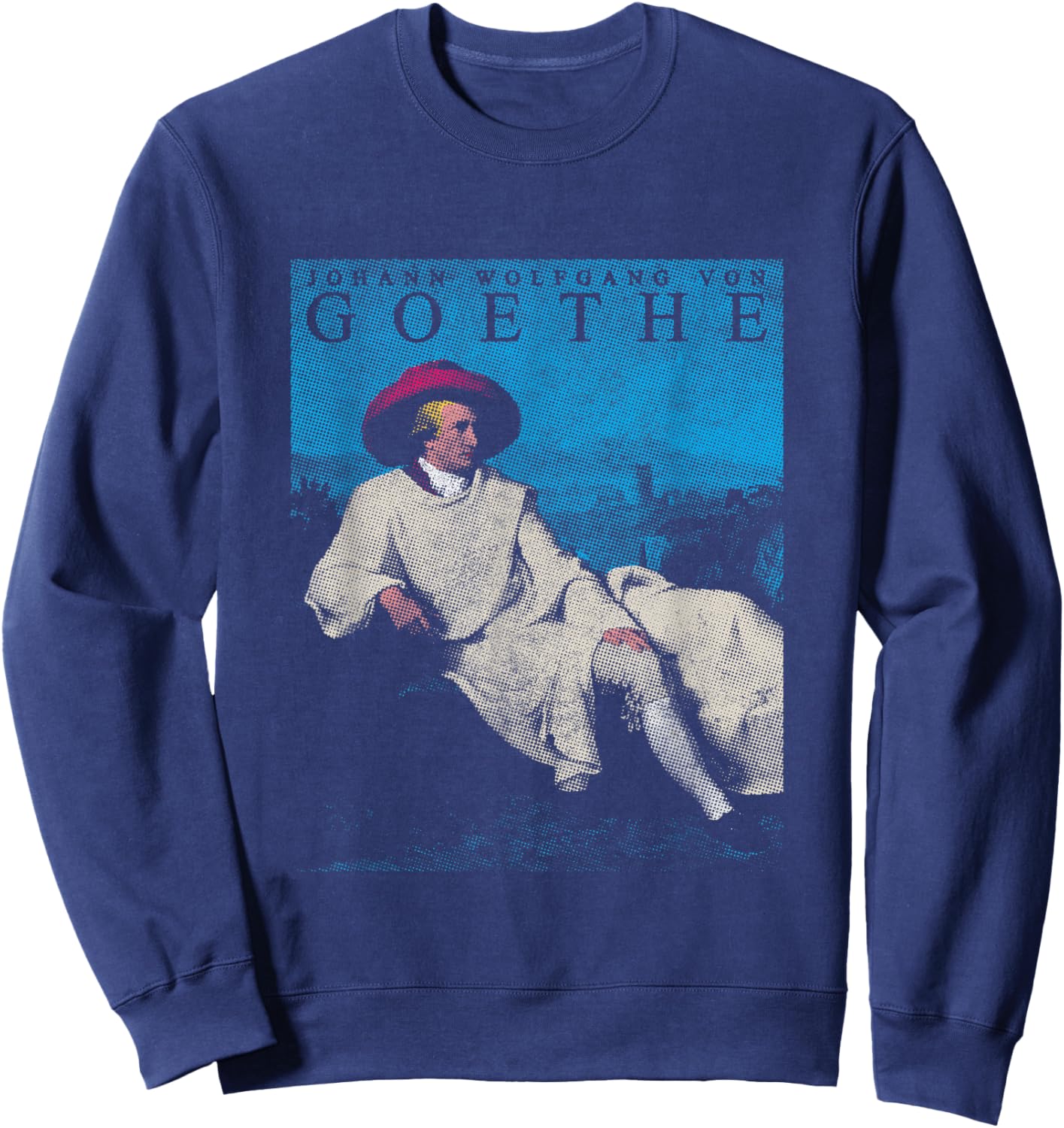 Johann Wolfang Von Goethe Poetic Writer Poet Pop Art Sweatshirt - Sweatshirt | Navy