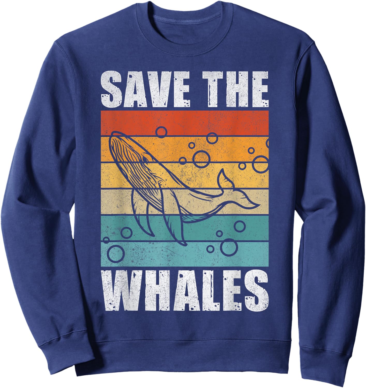 Whale Lover Marine Scientist Biology Environmentalist Whale Sweatshirt - Sweatshirt | Navy