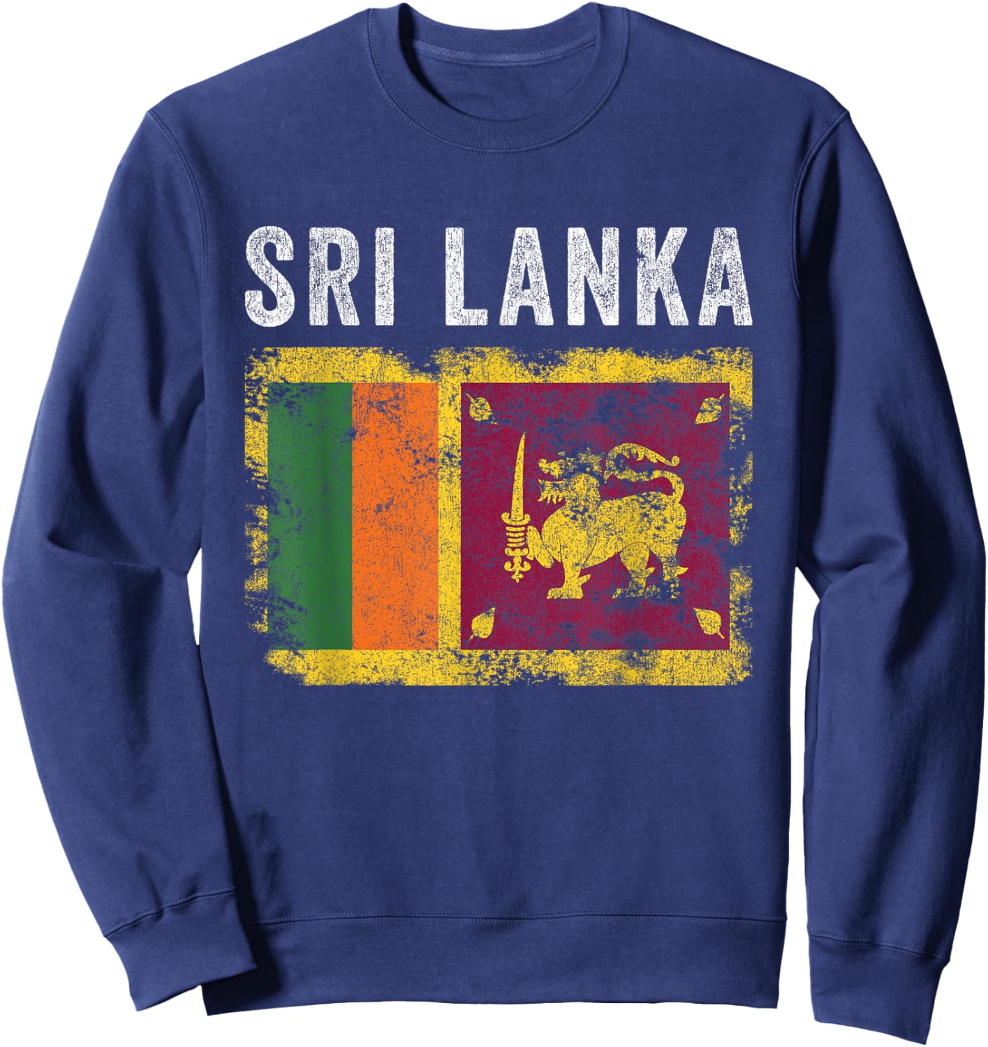 Sri Lanka Flag Distressed - Men Women Kids - Sri Lankan Flag Sweatshirt - Sweatshirt | Navy
