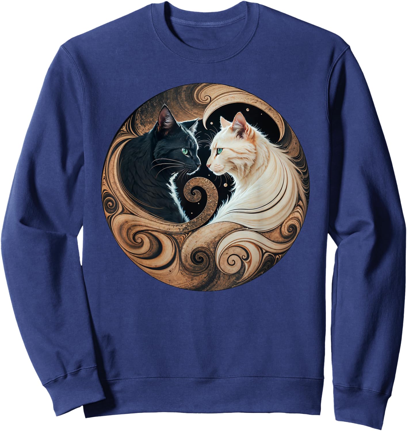 Cats Yin Yang Sweatshirt - Sweatshirt | Navy