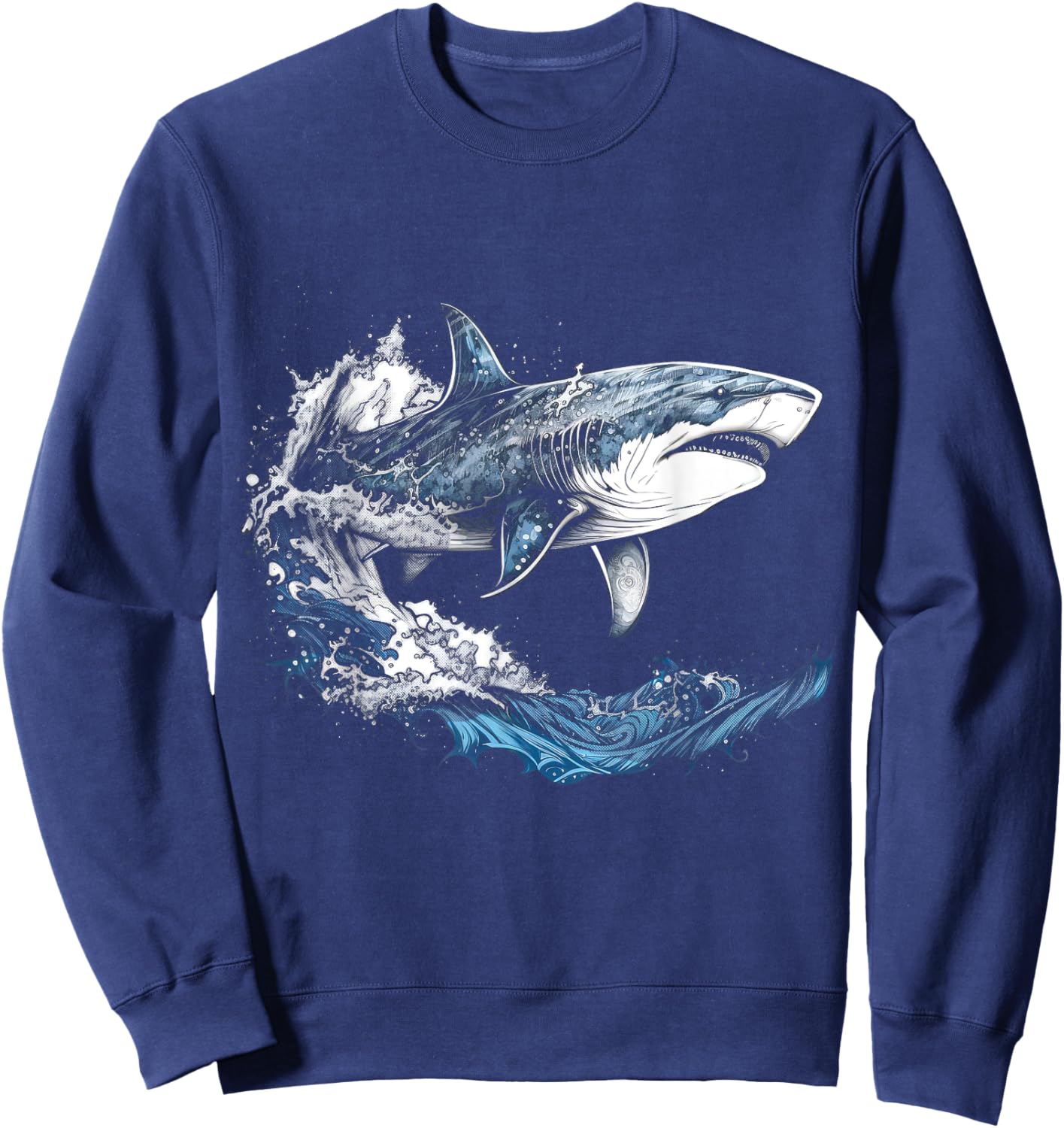 Shark Beach Lover Ocean Animal Graphic Novelty Sweatshirt - Sweatshirt | Navy