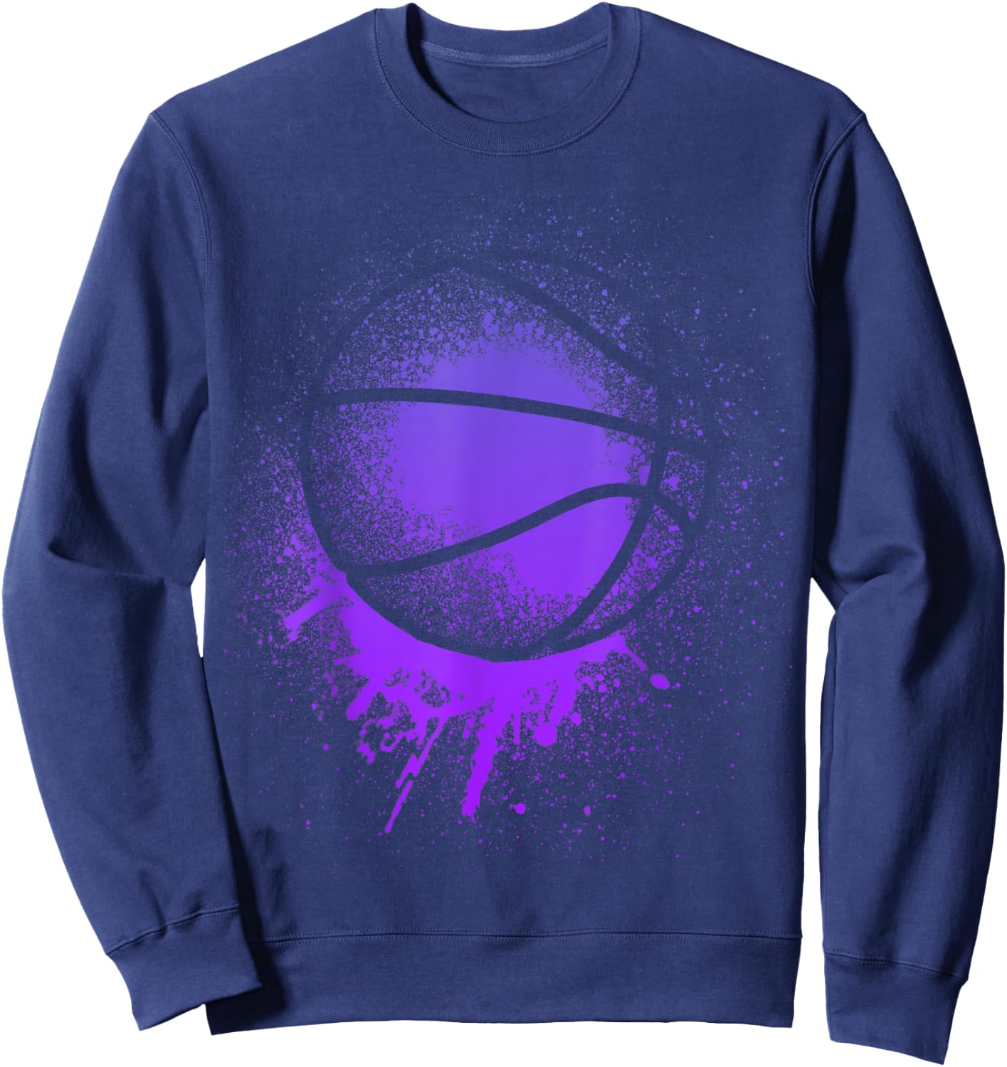 Basketball Team men Silhouette Purple Bball Birthday Baller Sweatshirt - Sweatshirt | Navy