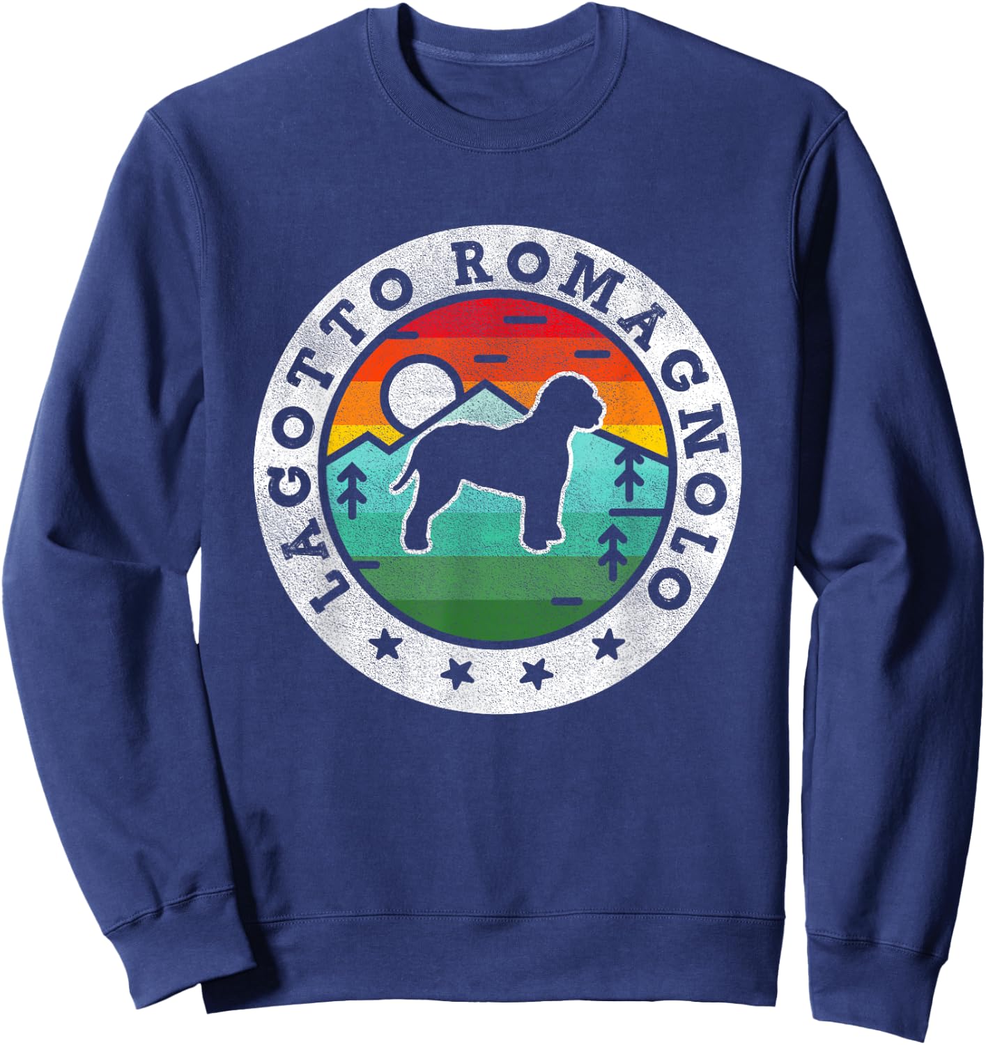 Vintage Lagotto Romagnolo Retro Dog Mom Dad Women Kids Sweatshirt - Sweatshirt | Navy
