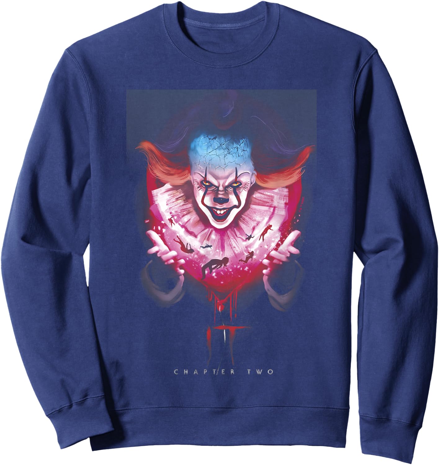 It Chapter Two Floating Children Evil Pennywise Portrait Sweatshirt - Sweatshirt | Navy