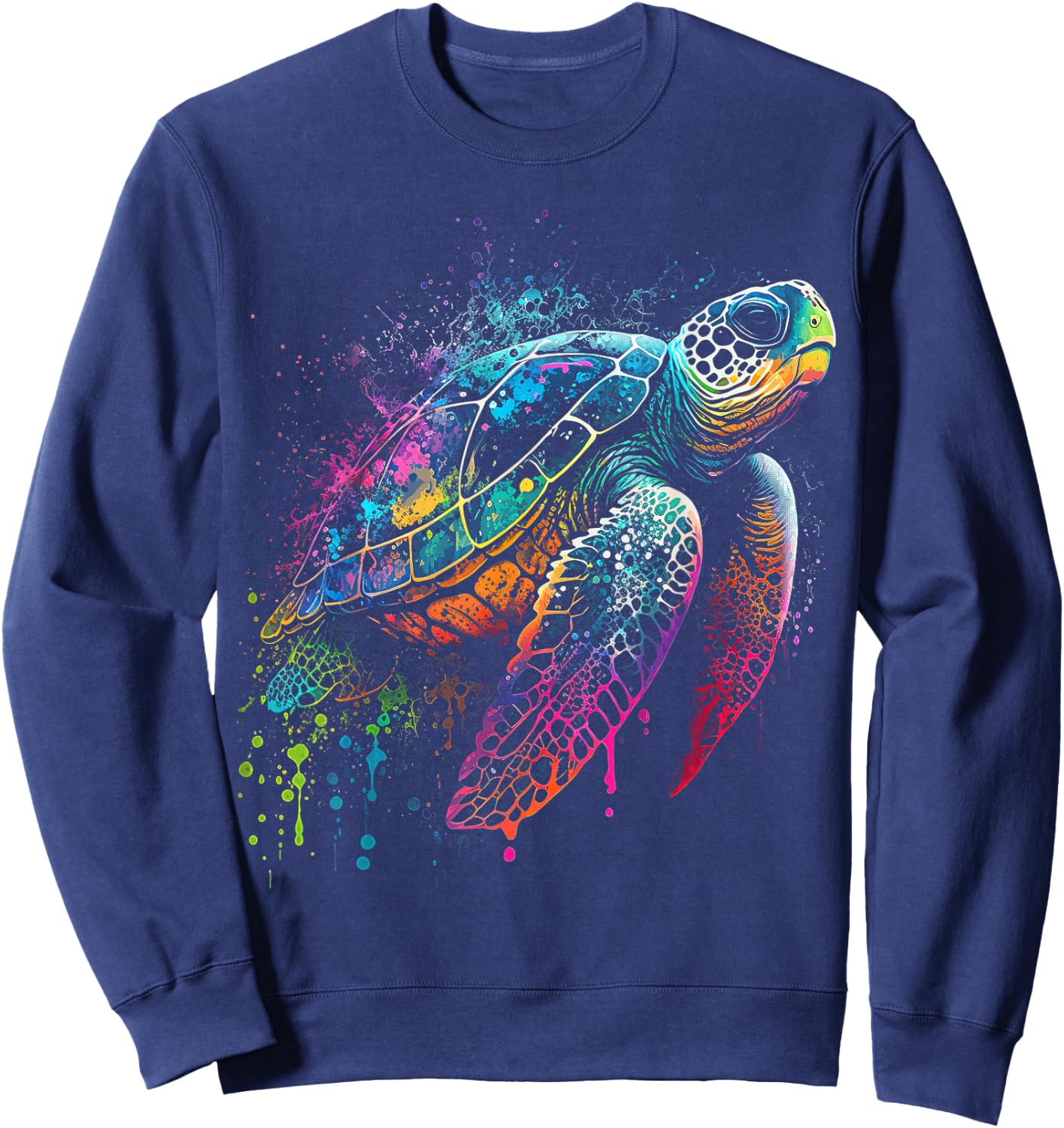 Sea Turtle Beach Lover Ocean Animal Graphic Novelty Sweatshirt - Sweatshirt | Navy