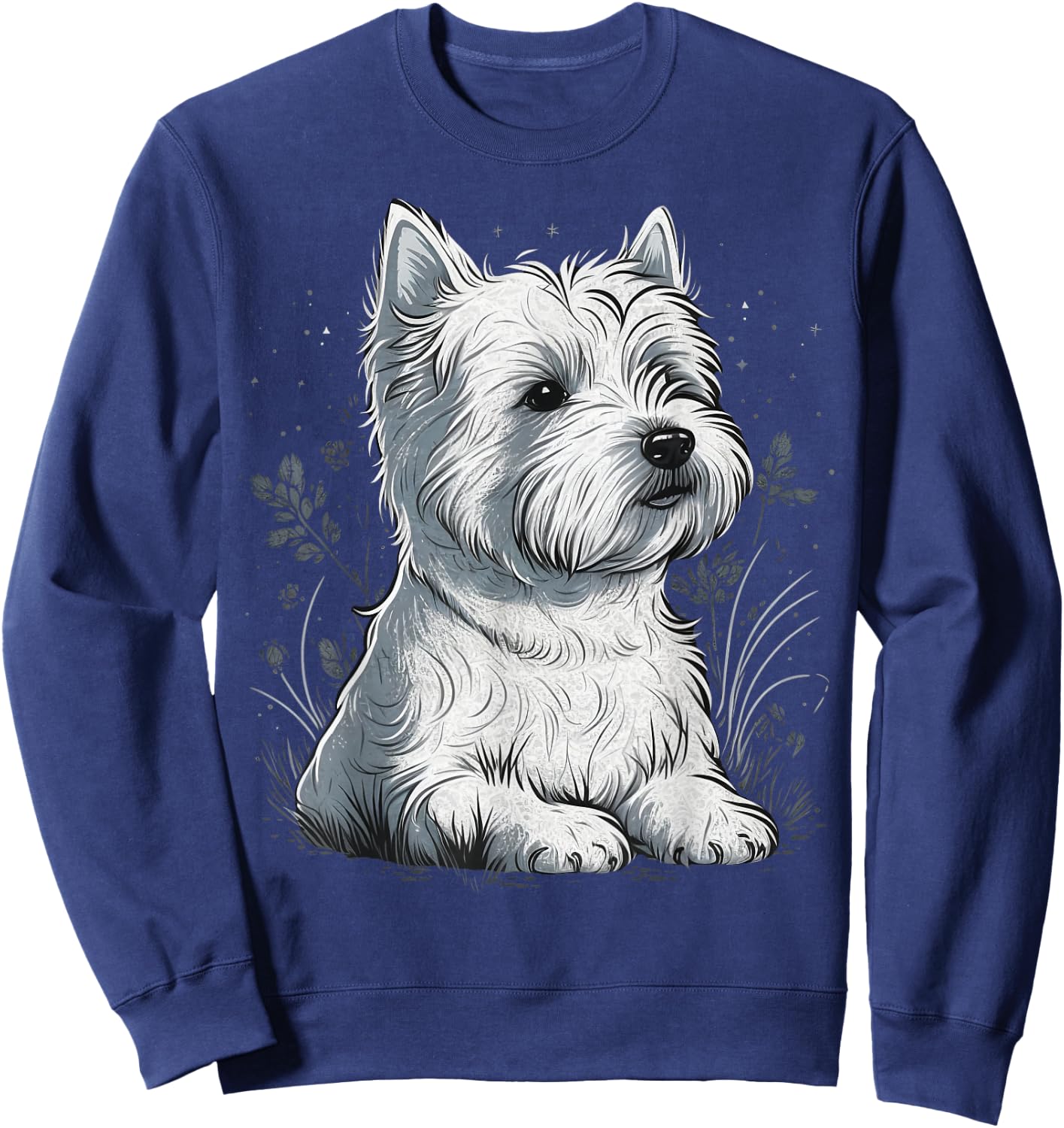 Cute Westie Dog on West Highland White Terrier Lover Sweatshirt - Sweatshirt | Navy