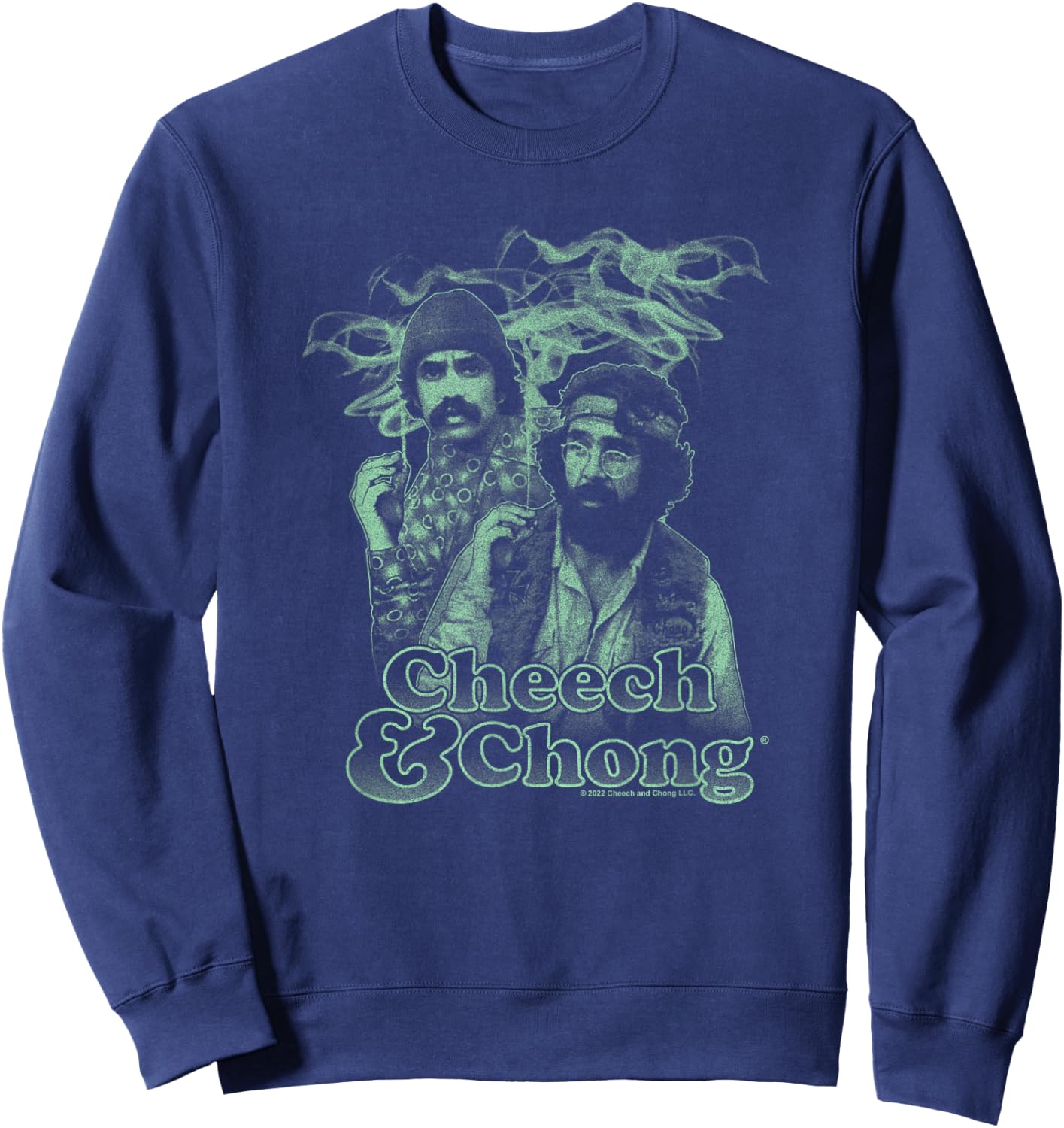 Cheech & Chong Smoking with Style Photography Sweatshirt - Sweatshirt | Navy