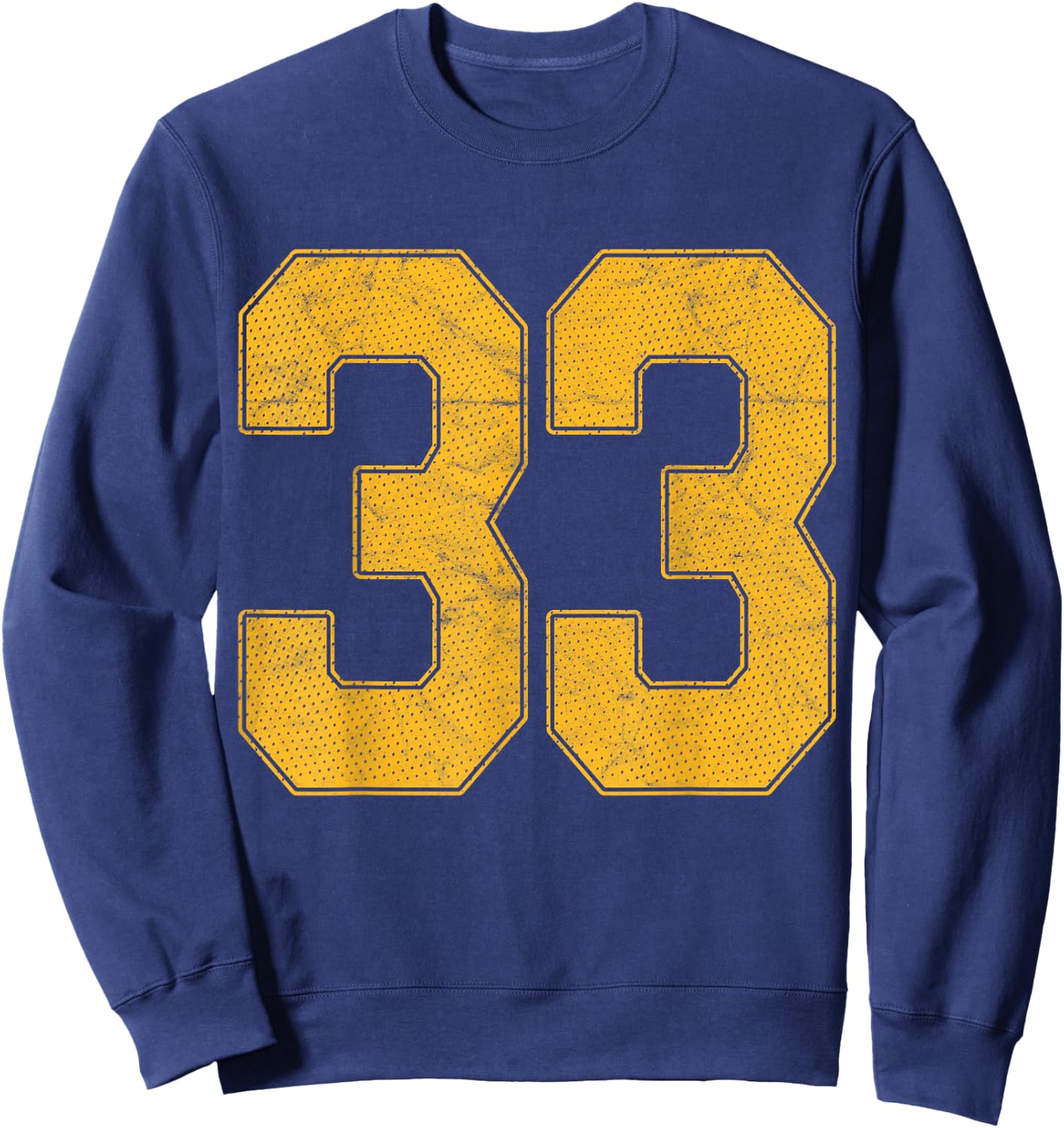 Number 33 Numbered Uniform Sports Team Jersey 33rd Birthday Sweatshirt - Sweatshirt | Navy