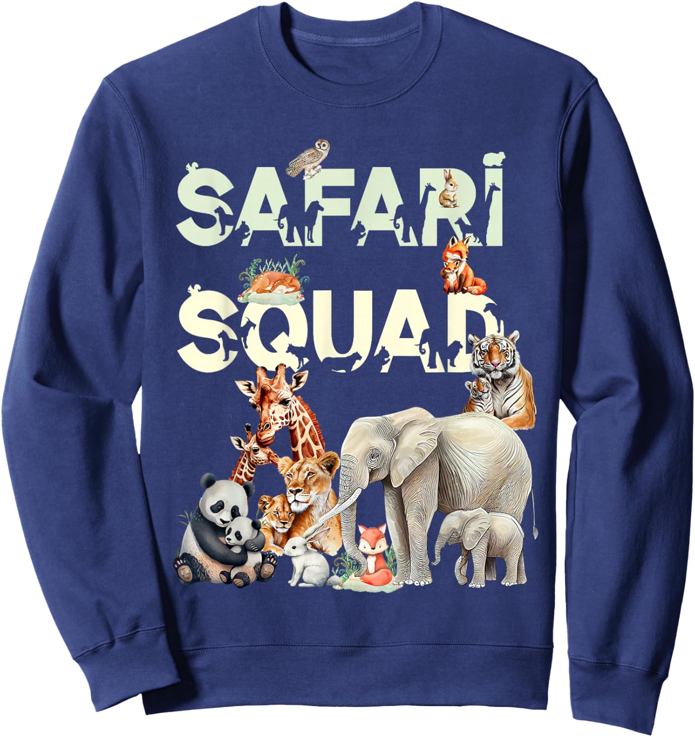 Safari Squad Animals Funny Zoo Animal Lovers Funny Safari Sweatshirt - Sweatshirt | Navy