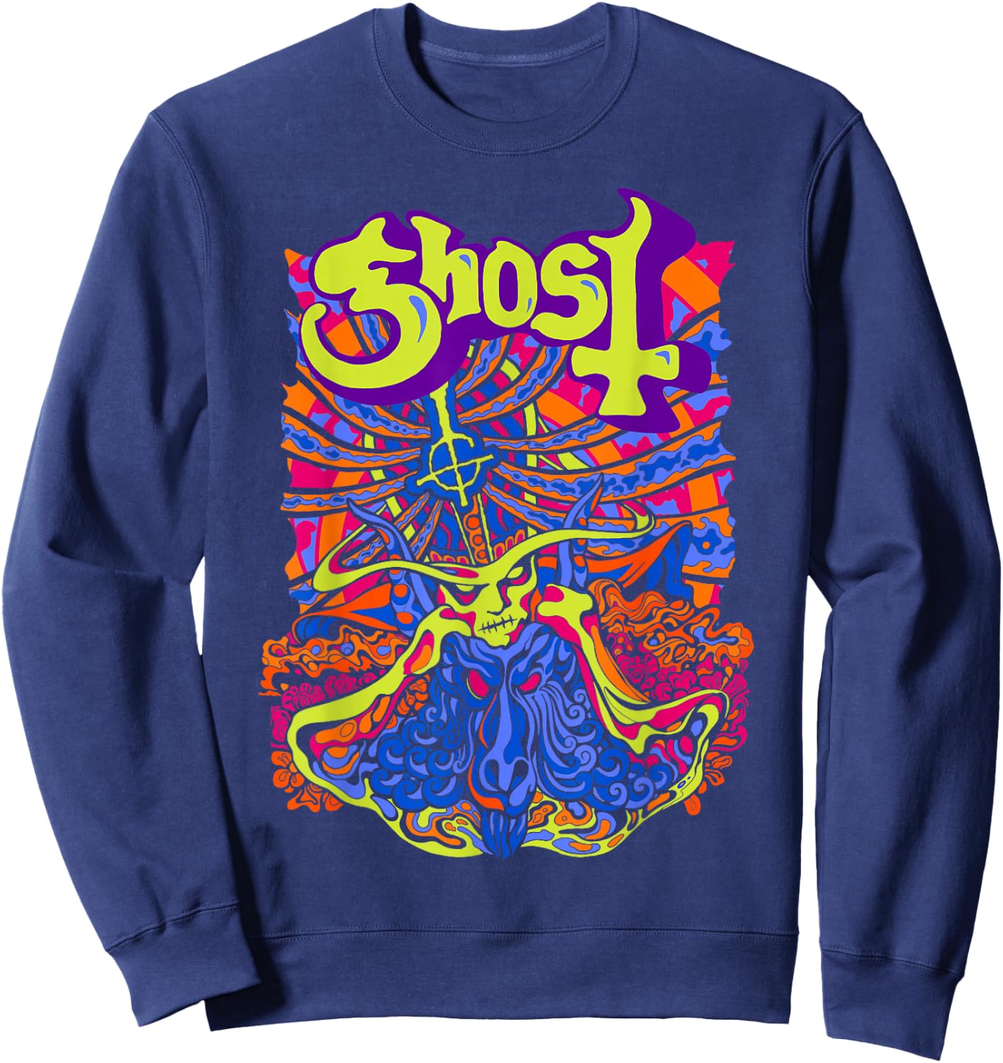 Ghost – Satanic Panic Bright Colors Sweatshirt - Sweatshirt | Navy
