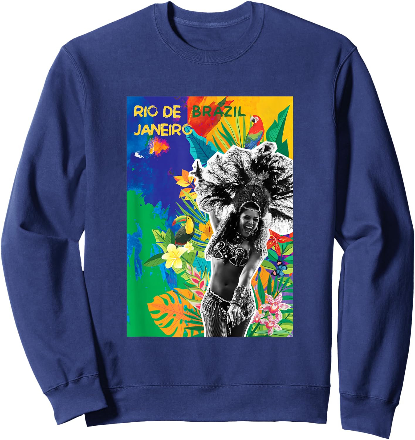 Samba Dancer Brazil Carnival Rio De Janeiro Colorful Sweatshirt - Sweatshirt | Navy
