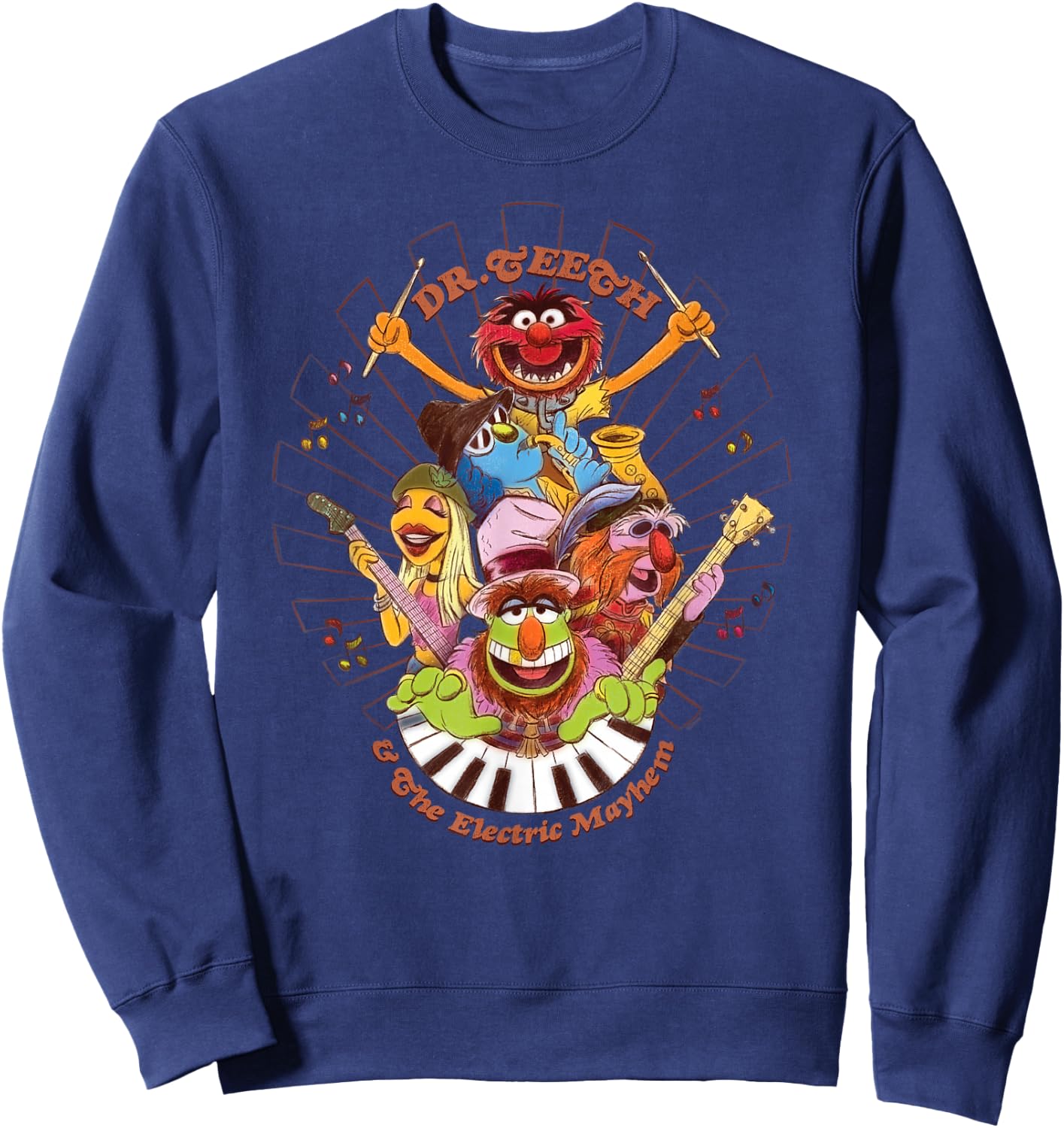 Disney The Muppets Dr Teeth & Electric Mayhem Keyboard Band Sweatshirt - Sweatshirt | Navy