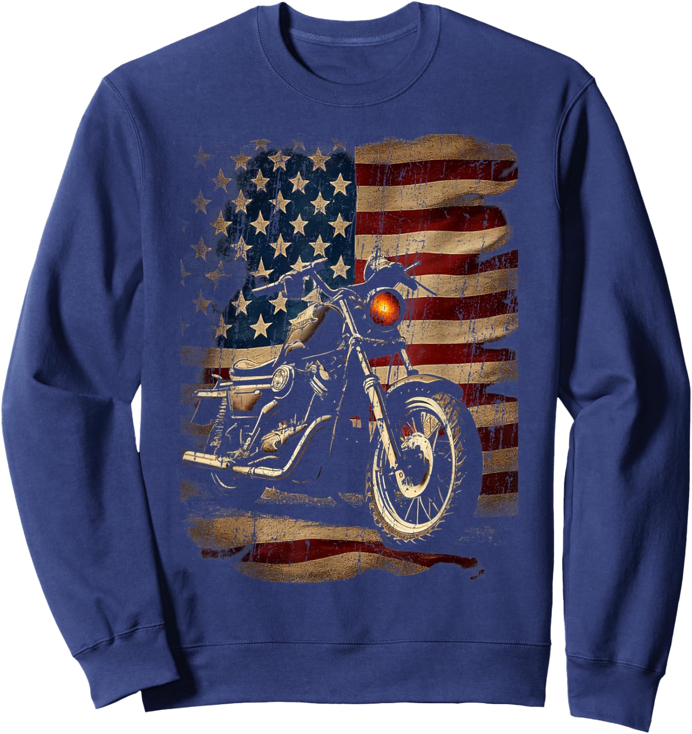 USA Motorcycle Flag Sweatshirt - Sweatshirt | Navy