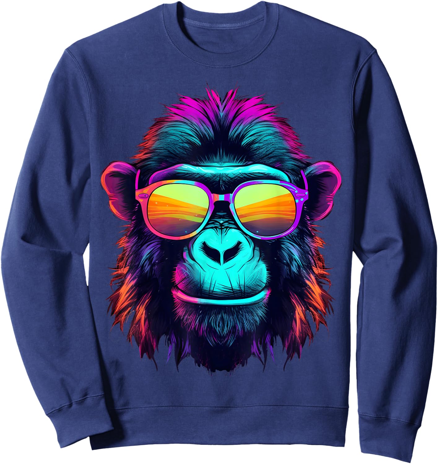 Cool Chimp with Sunglasses. Sweatshirt - Sweatshirt | Navy