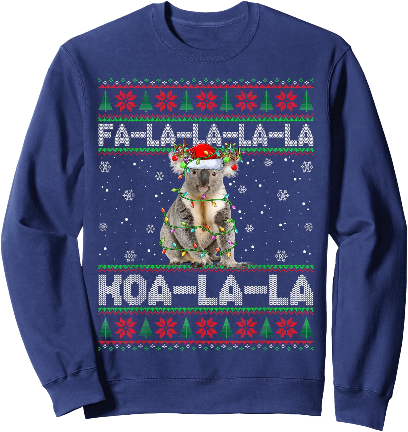 Fa La La Koa La La Koala Xmas Ugly Santa Koala Christmas Sweatshirt - Sweatshirt | Navy