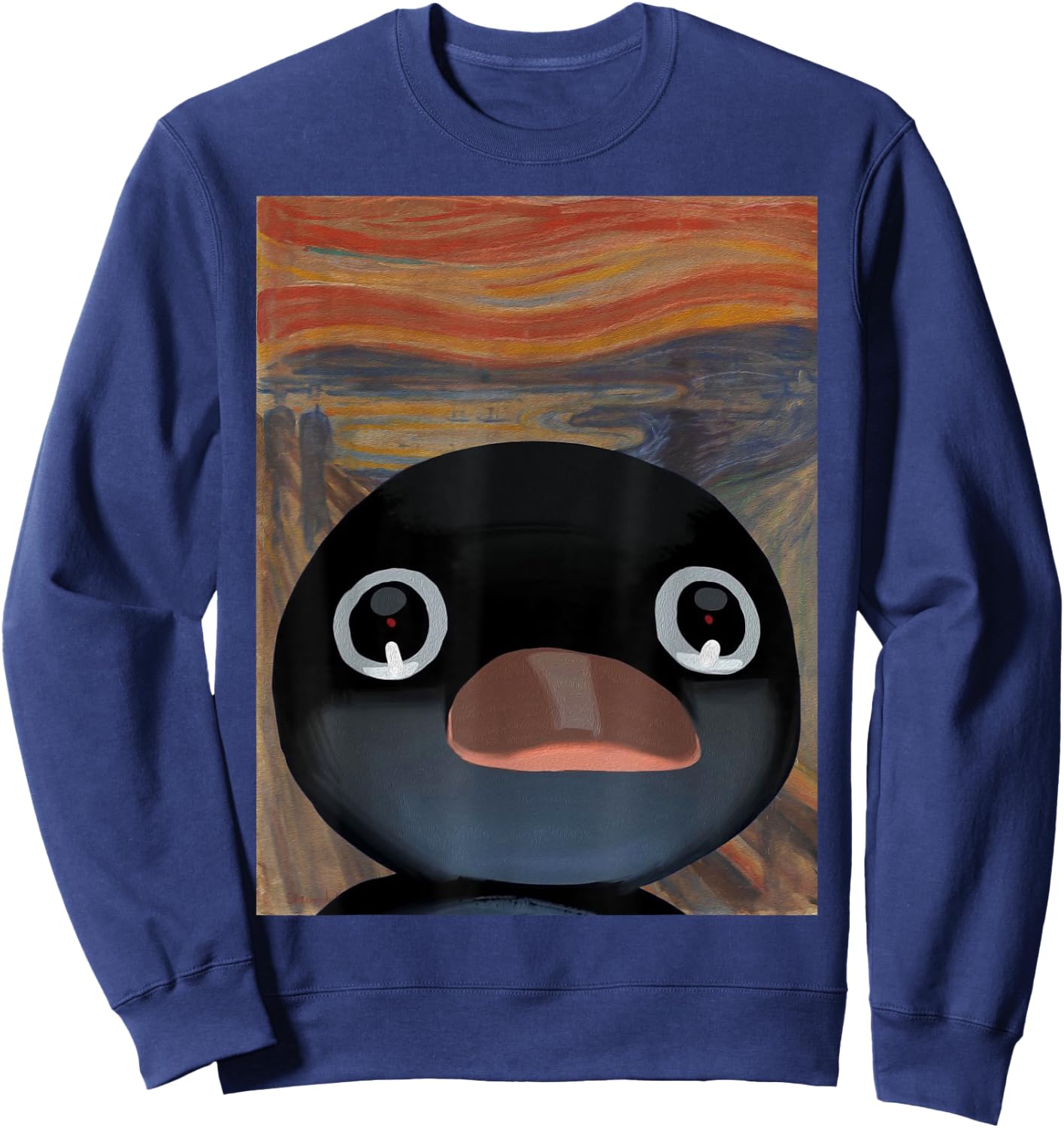 Penguin noot Scream Funny Penguin Meme Sweatshirt - Sweatshirt | Navy