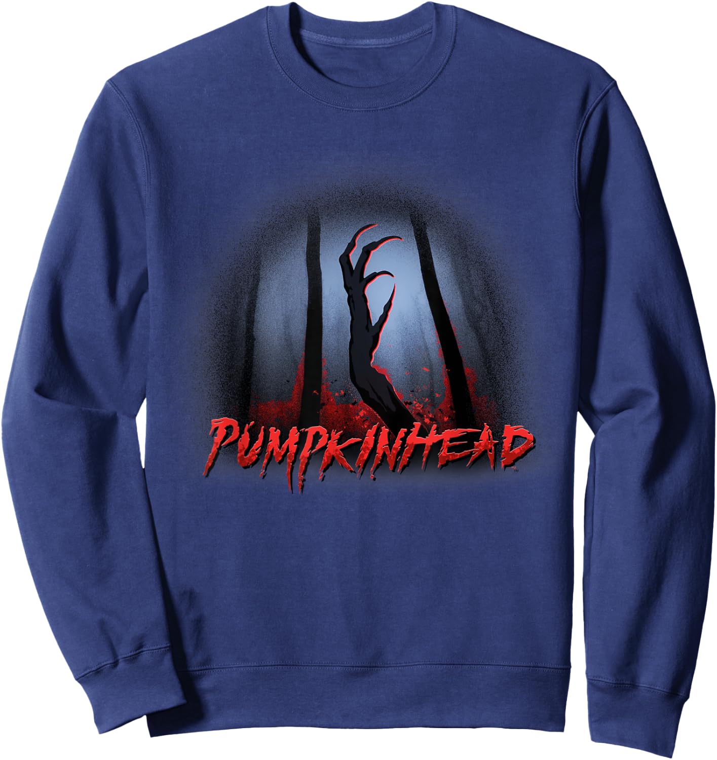 Pumpkinhead Logo with Hand Silohuette Sweatshirt - Sweatshirt | Navy