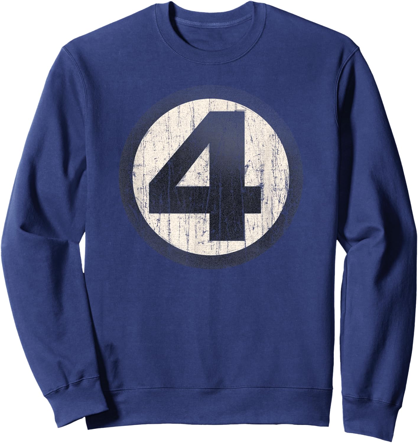 Marvel Fantastic Four Official Distressed Logo Sweatshirt - Sweatshirt | Navy