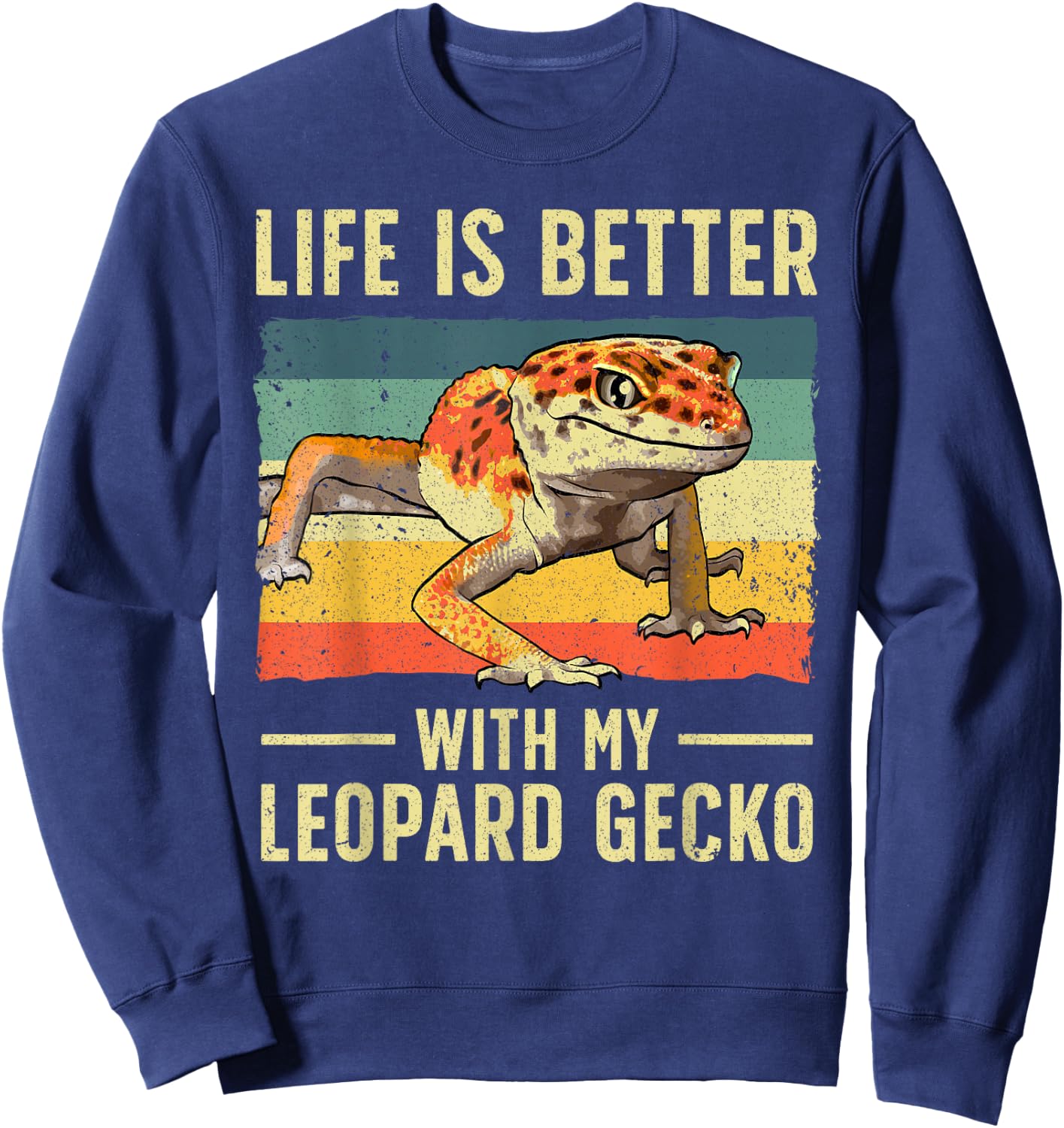 Cool Leopard Gecko Women Kids Leopard Gecko Lover Sweatshirt - Sweatshirt | Navy