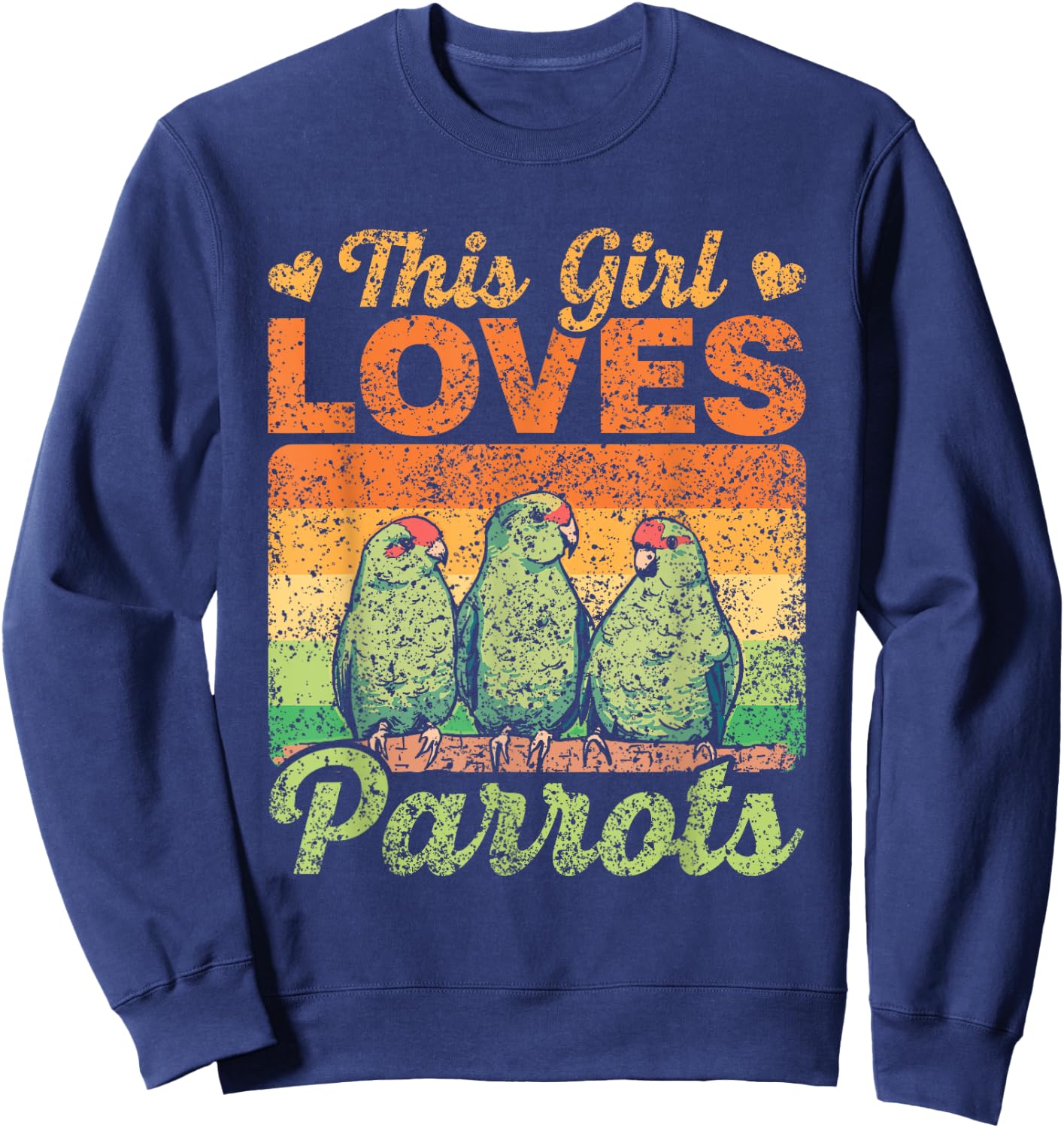 This Girl Loves Parrots Cute Pet Animal Parrot Sweatshirt - Sweatshirt | Navy