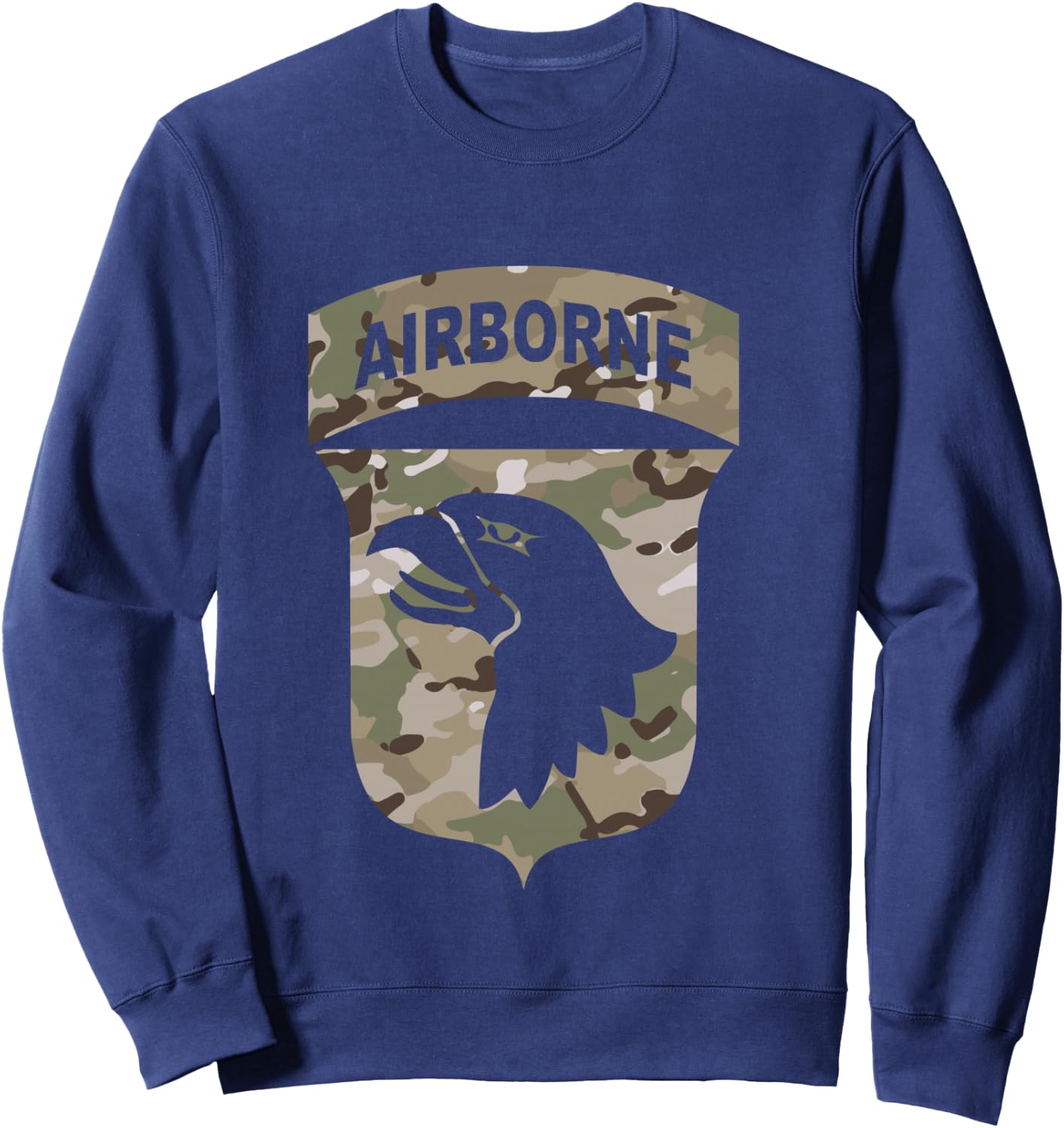 Camo 101st Airborne Division - OCP ACU Multicam Camouflage Sweatshirt - Sweatshirt | Navy
