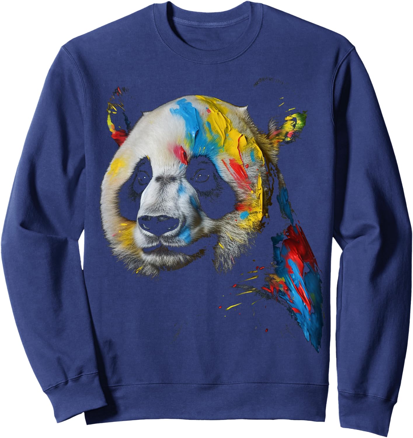 Large Panda Colourful Animal Panda Bear Zoo Art Panda Sweatshirt - Sweatshirt | Navy