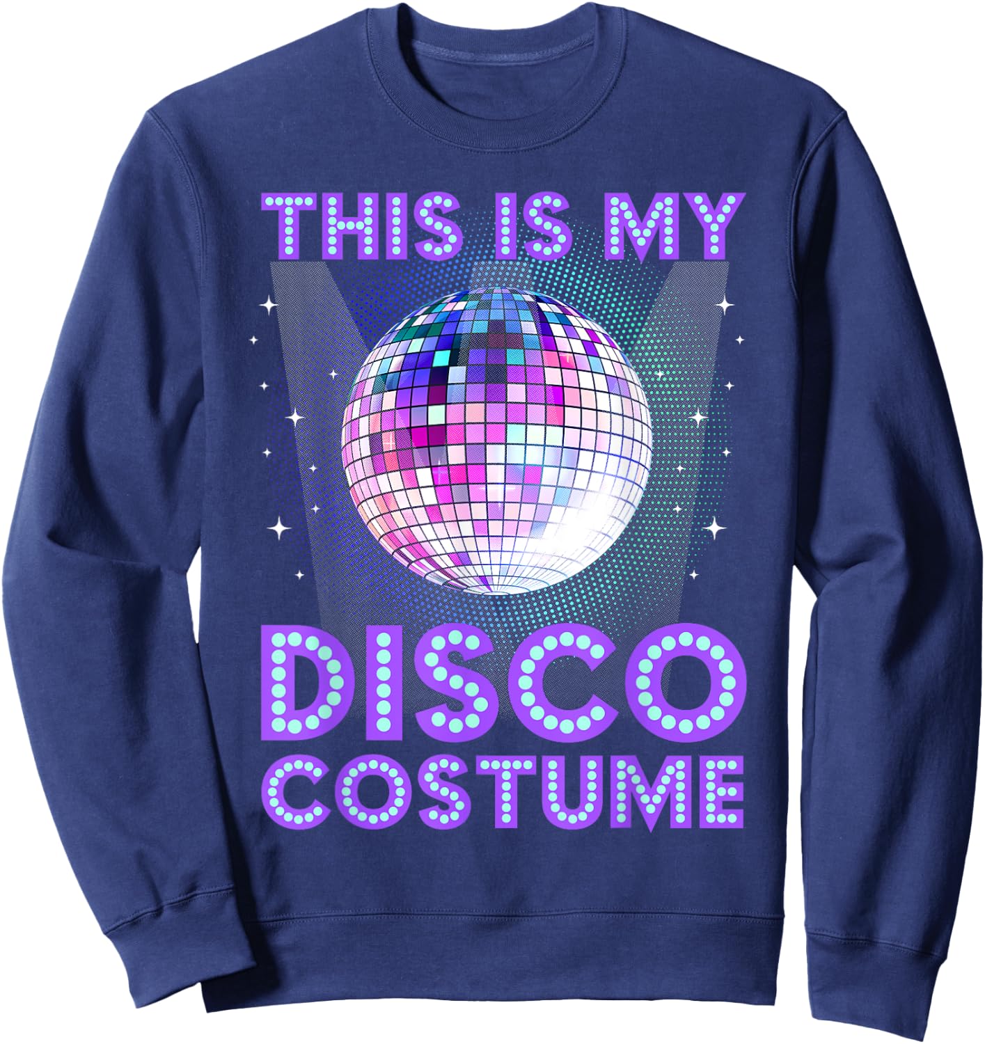 80s Disco Art Women 70s Ball Costume Disco Dance Sweatshirt - Sweatshirt | Navy