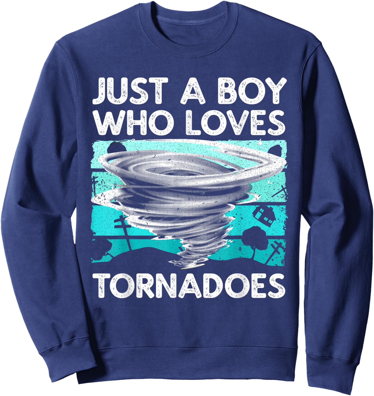 Funny Tornado Art Boys Weather Storm Tornado Chaser Sweatshirt - Sweatshirt | Navy