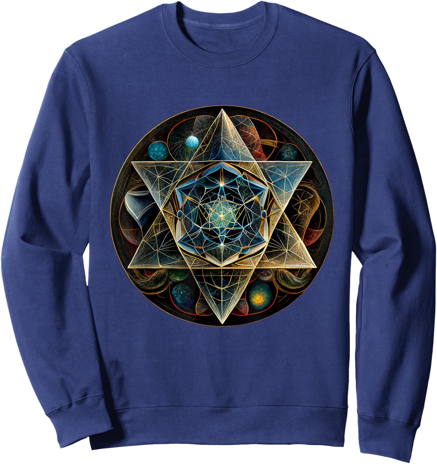 Star Tetrahedron Merkaba Sweatshirt - Sweatshirt | Navy