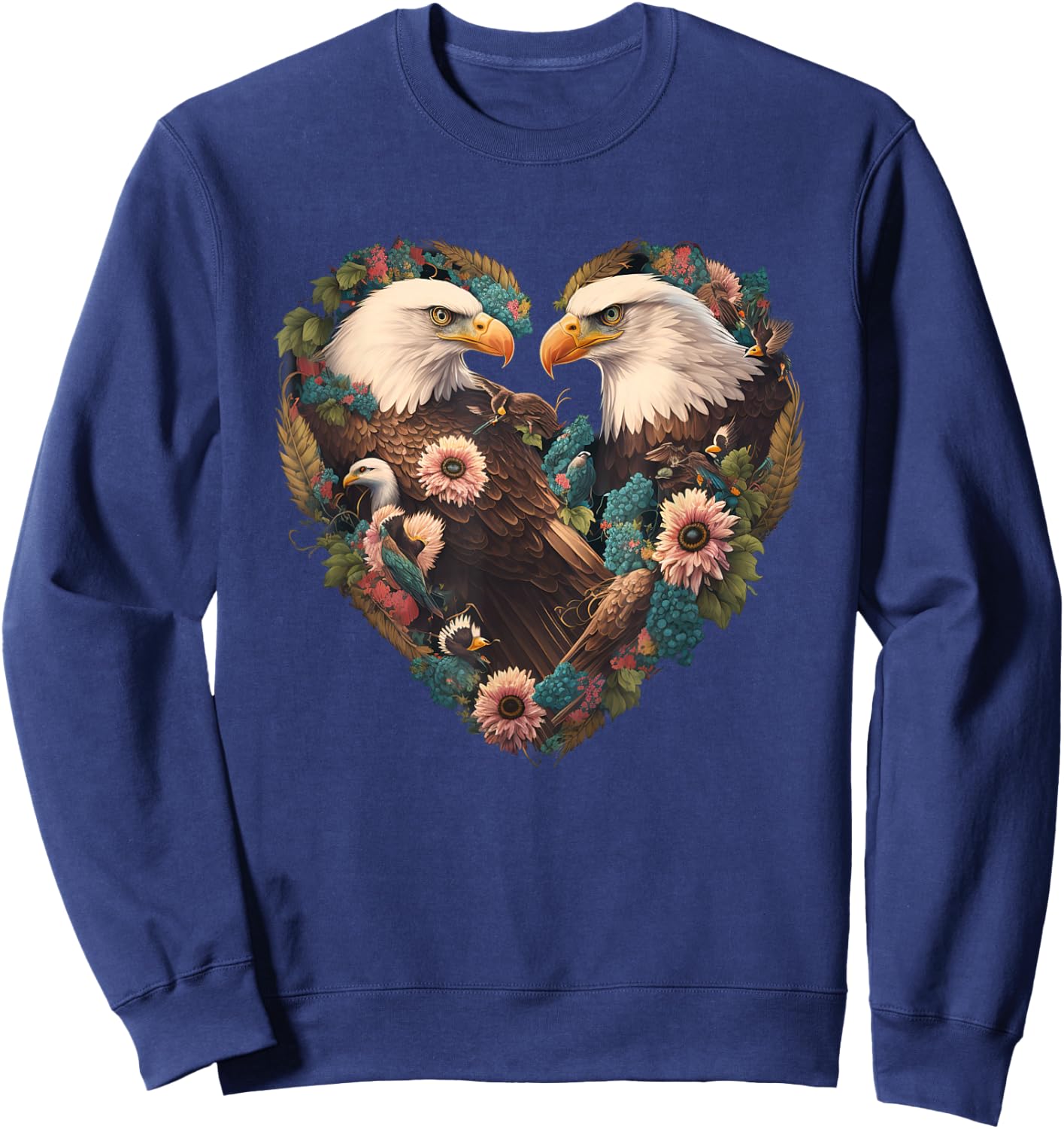 Valentine's Day Bald Eagle Heart Sweatshirt - Sweatshirt | Navy