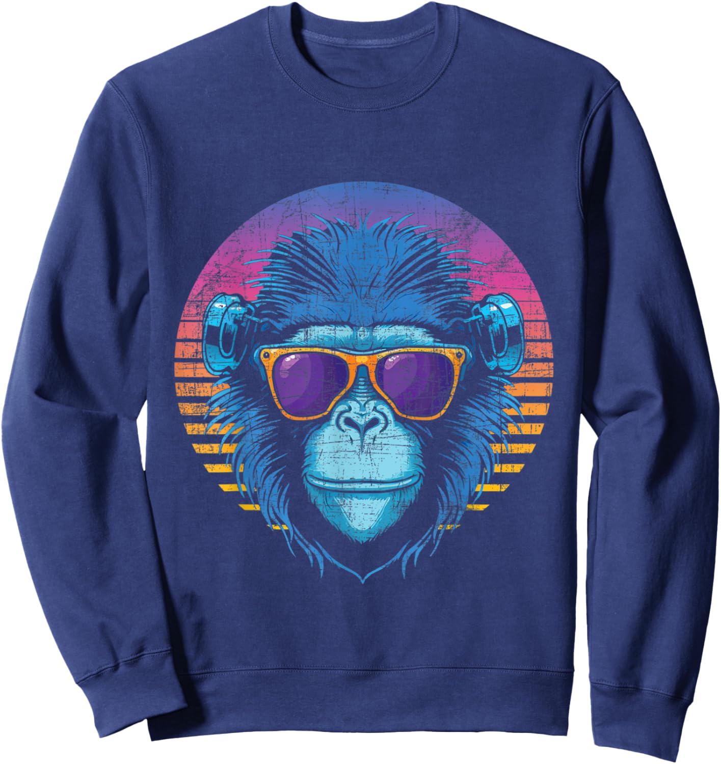 Cool Hipster Monkey - Primate Jungle Safari Zoo Animal Lover Sweatshirt - Sweatshirt | Navy