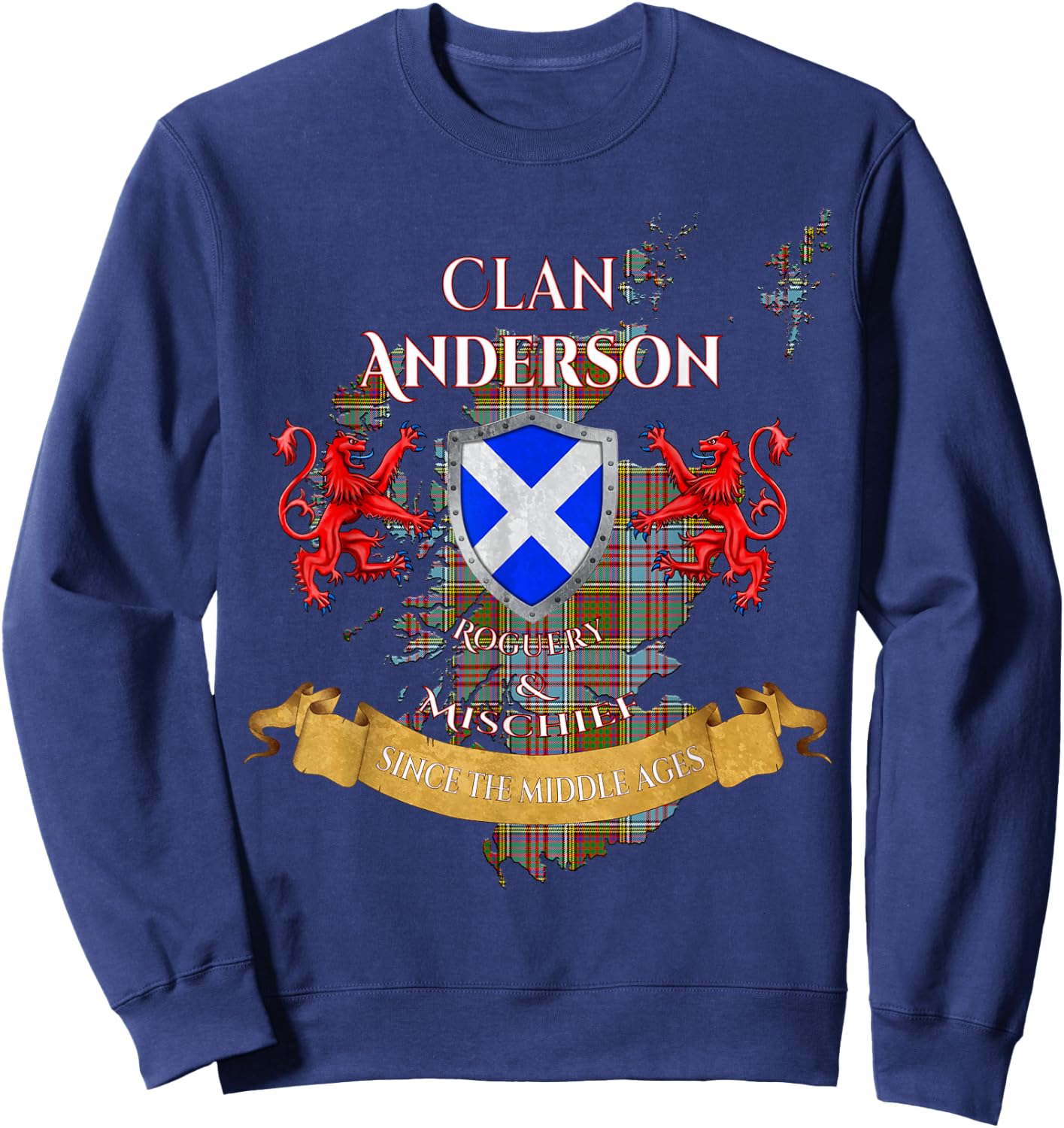 Anderson Scottish Family Clan Middle Ages Mischief Sweatshirt - Sweatshirt | Navy
