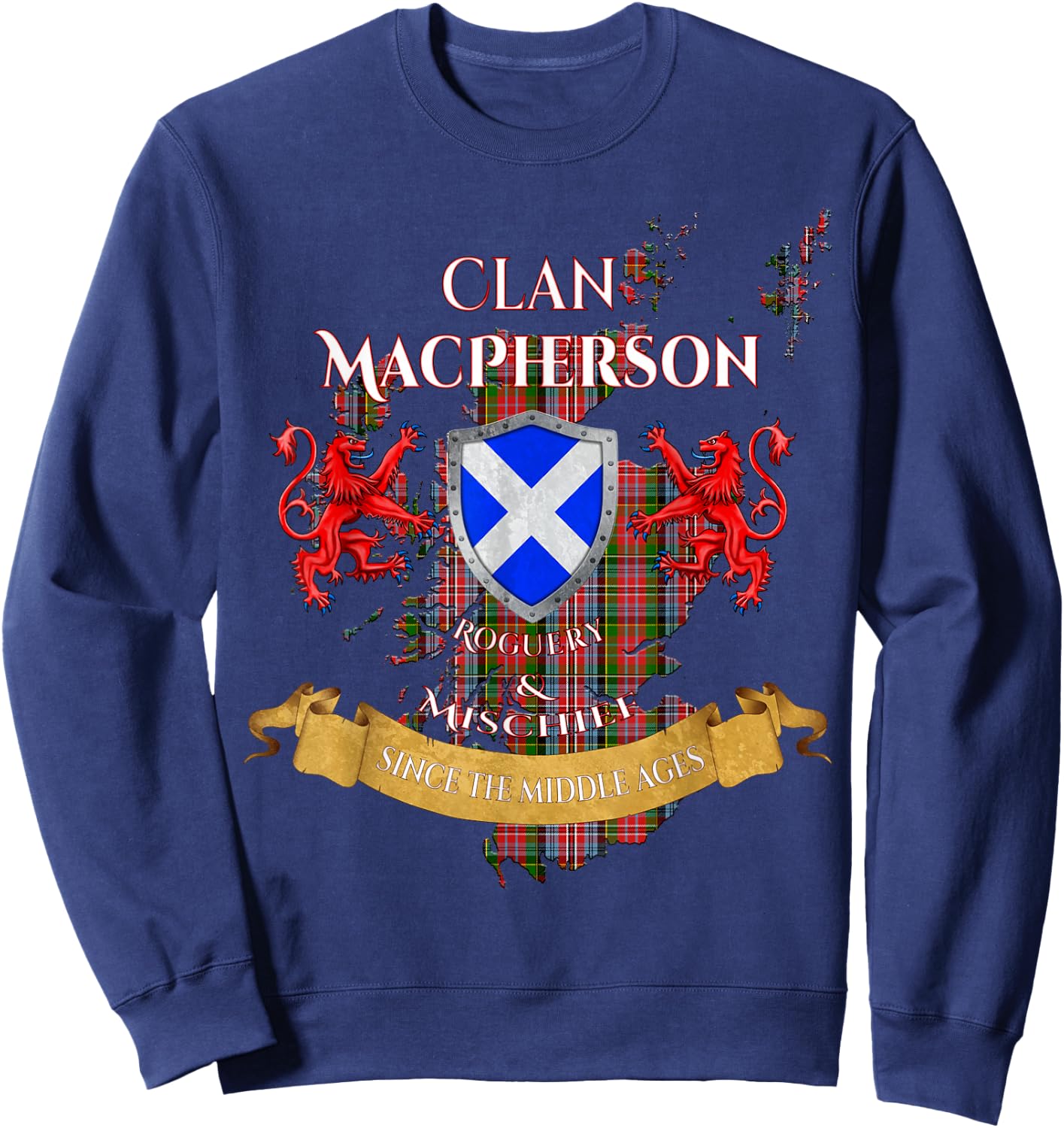 MacPherson Scottish Family Clan Middle Ages Mischief Sweatshirt - Sweatshirt | Navy