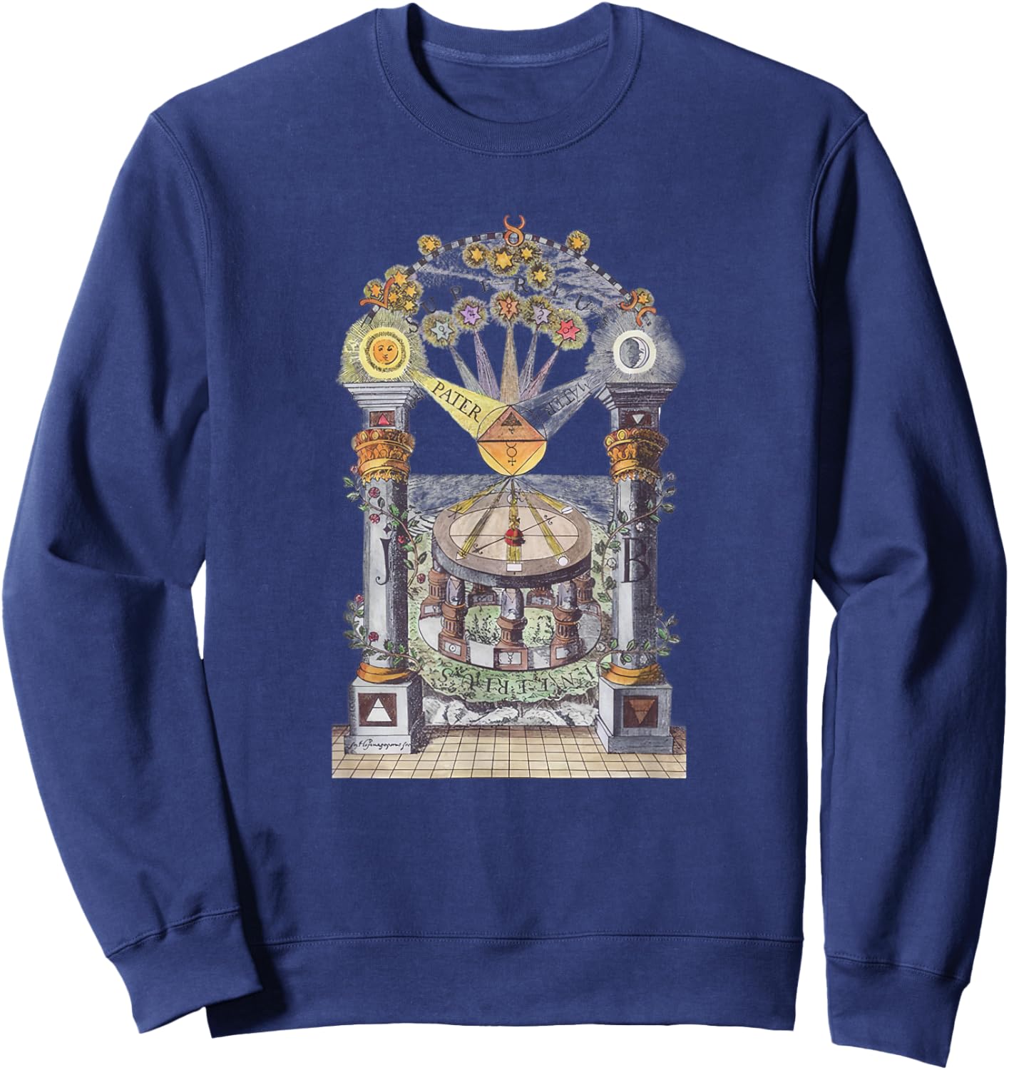 Masonic columns of Jachin and Boas Sweatshirt - Sweatshirt | Navy
