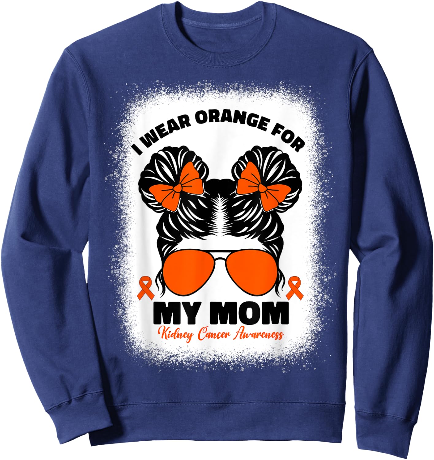 I Wear Orange For My Mom Kidney Cancer Awareness For Kids Sweatshirt - Sweatshirt | Navy