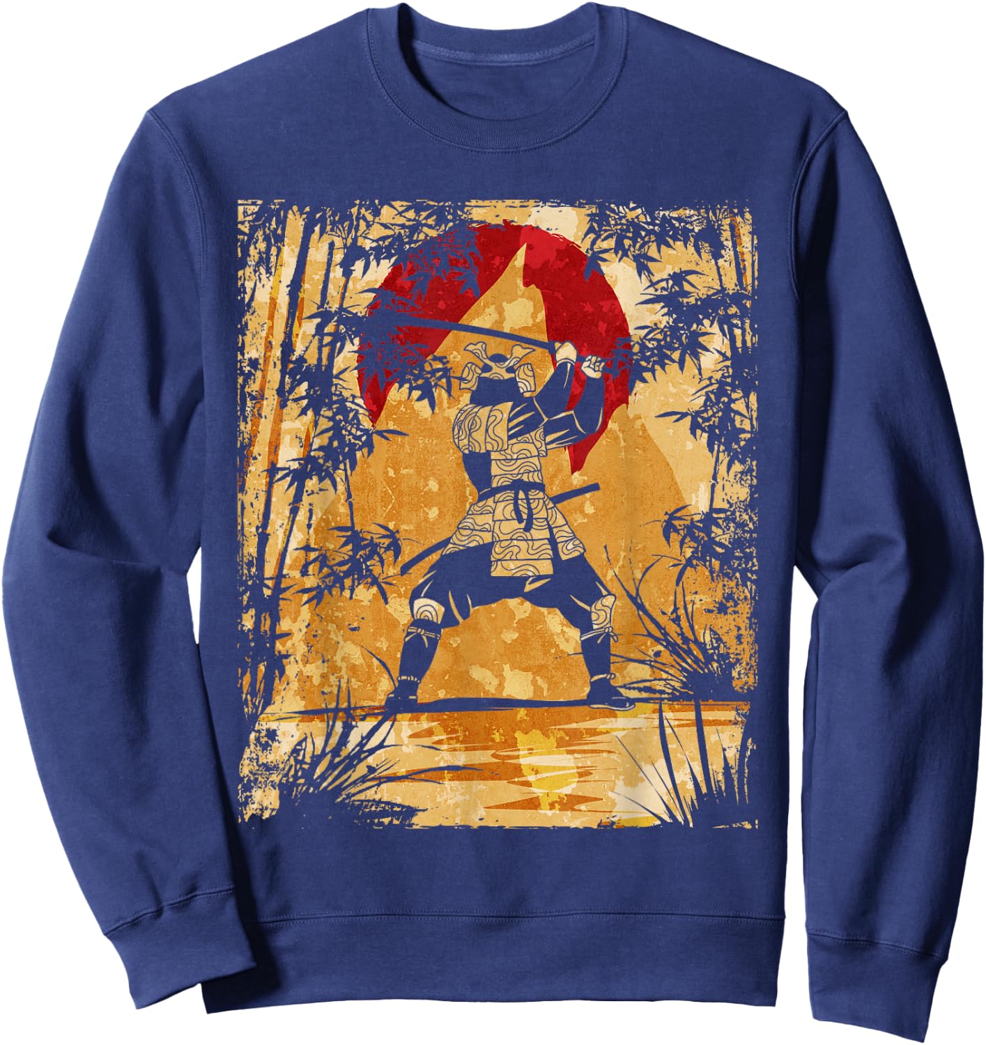 Samurai Japanese Art Vintage Fighter Retro Sweatshirt - Sweatshirt | Navy