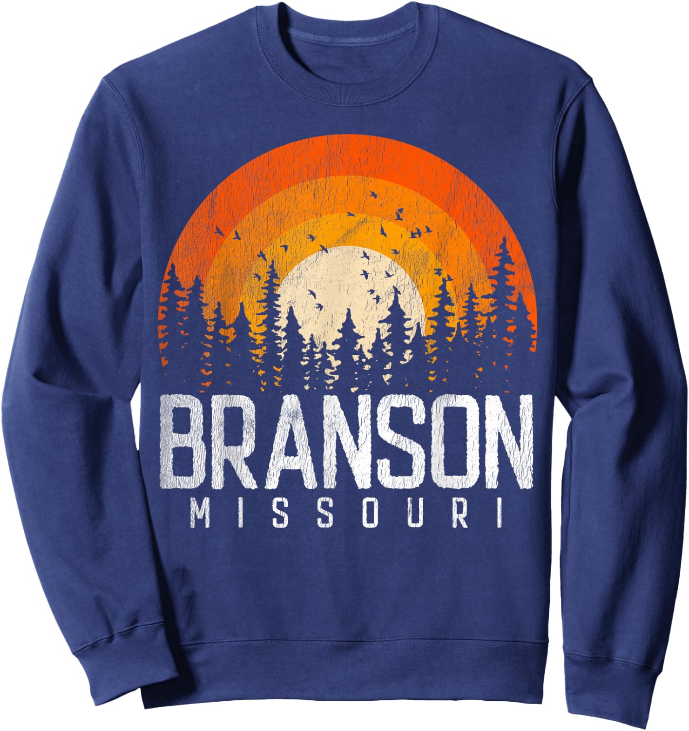 Branson Missouri MO Shirt Retro Vintage Sweatshirt - Sweatshirt | Navy