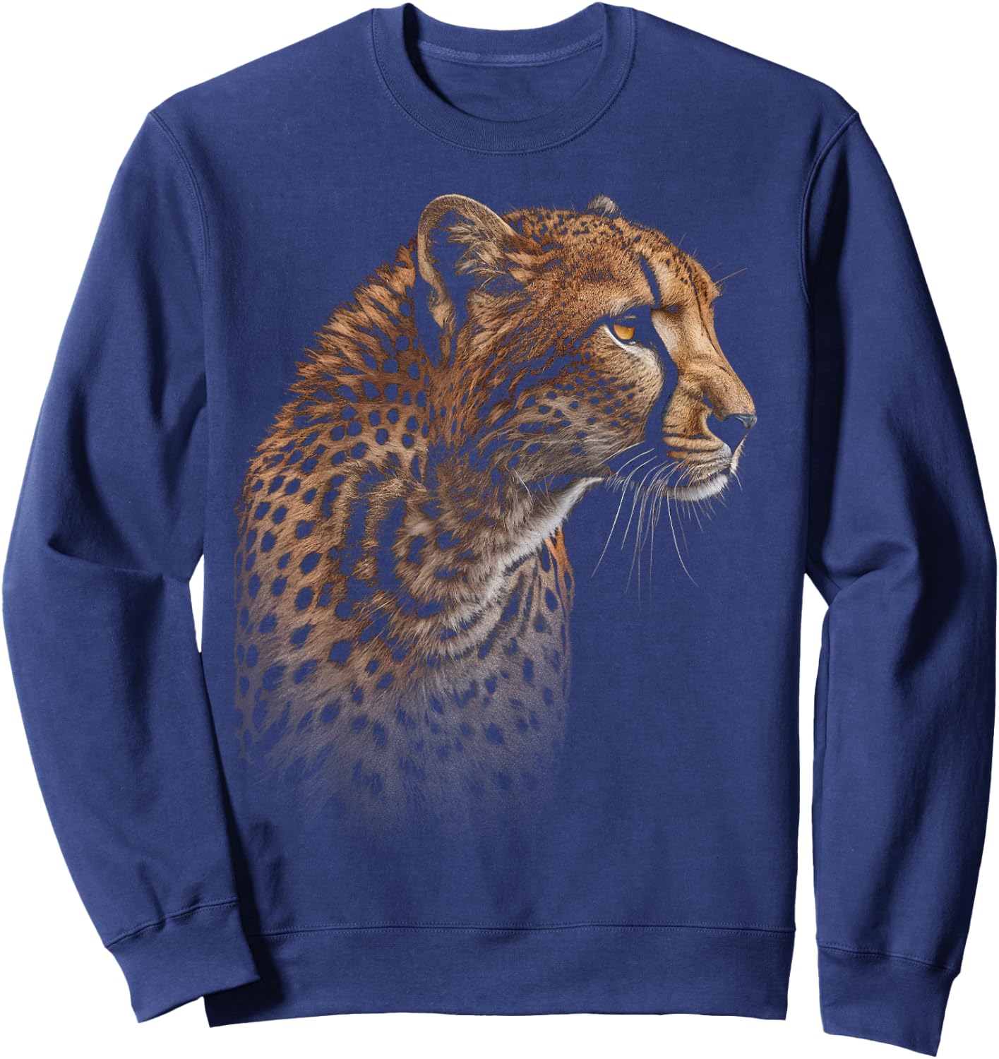 Leopard Cheetah Tiger Leopard Face Lion Cat Sweatshirt - Sweatshirt | Navy