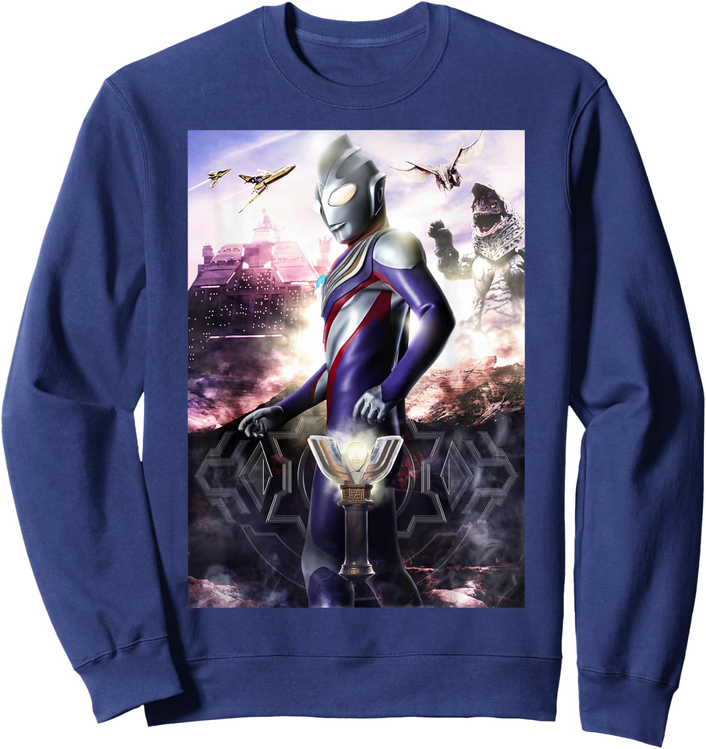ULTRAMAN TIGA Poster Visual Design B Sweatshirt - Sweatshirt | Navy