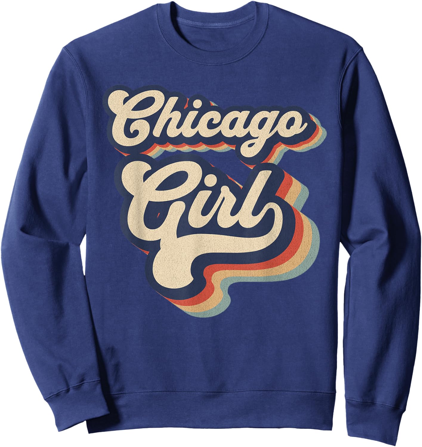 Vintage Design For Girls From Chicago Illinois Sweatshirt - Sweatshirt | Navy