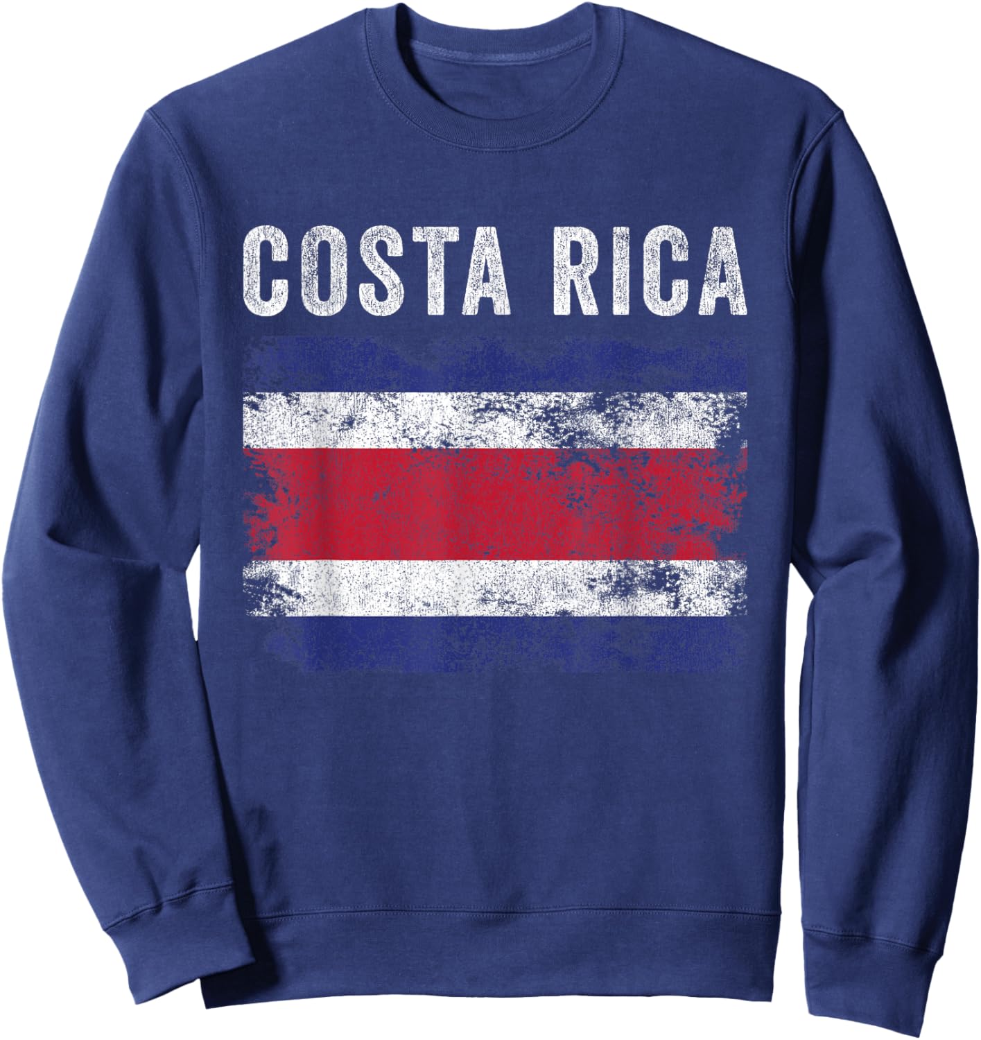 Costa Rica Flag Distressed - Men Women - Costa Rican Flag Sweatshirt - Sweatshirt | Navy