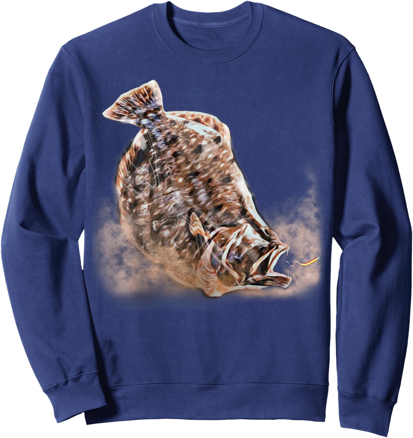 Flounder Fishing Shirt & Gear , Women & Kids Flounder Sweatshirt - Sweatshirt | Navy