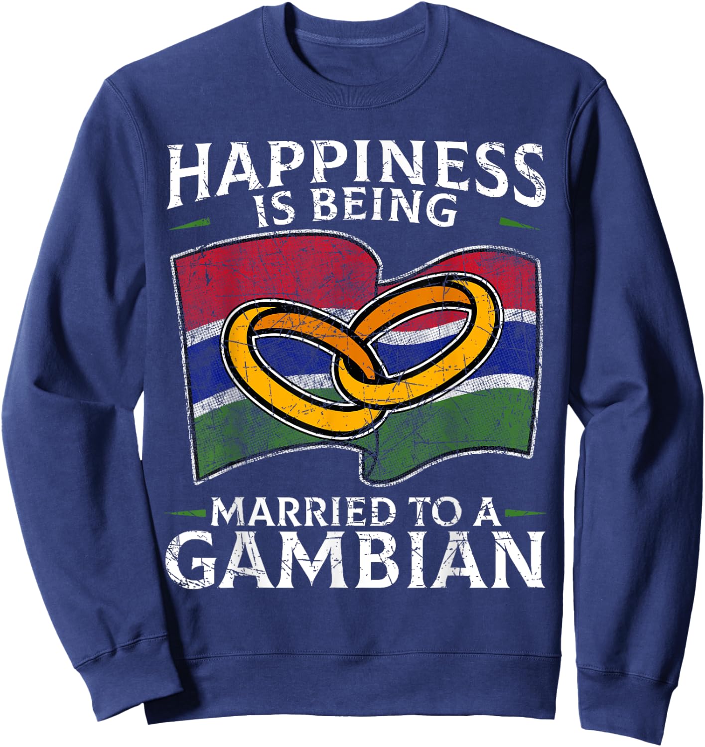 Gambian Marriage The Gambia Married Heritage Culture Flag Sweatshirt - Sweatshirt | Navy