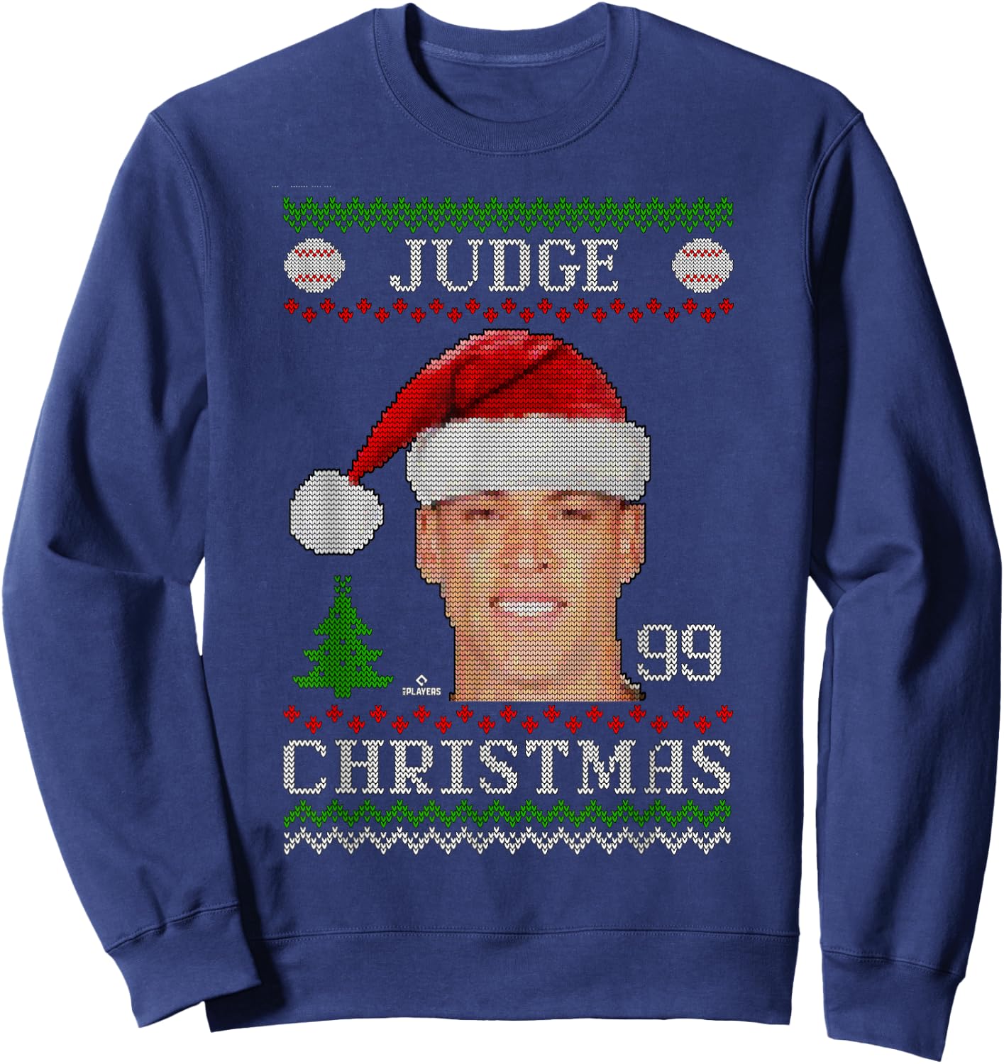 Aaron Judge New York Baseball Christmas Sweater MLBPA Sweatshirt - Sweatshirt | Navy